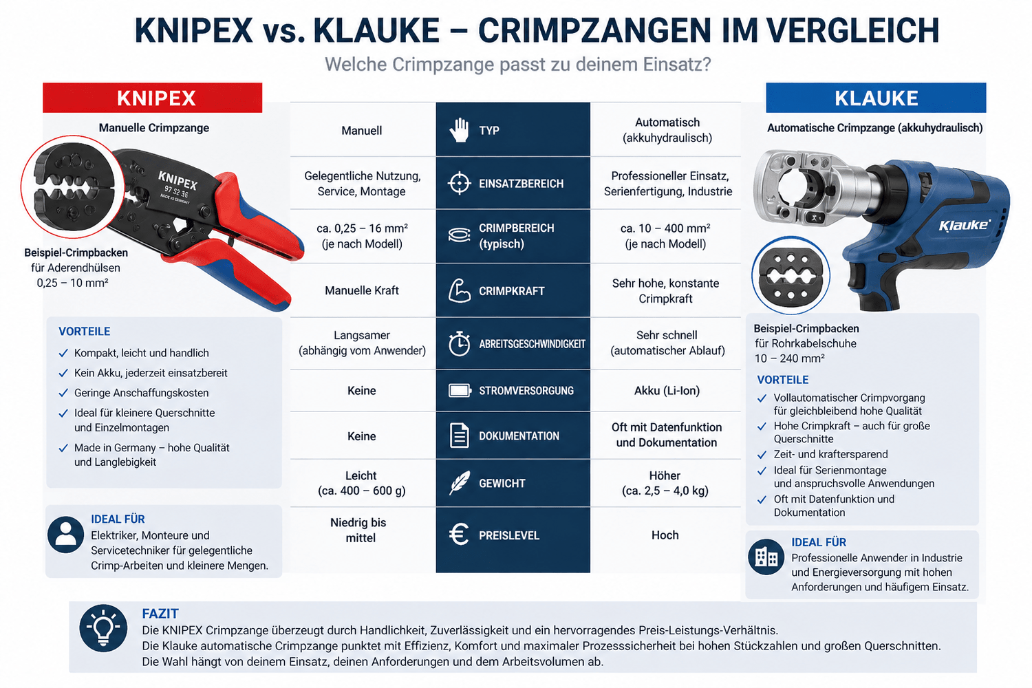 Crimpzange Kaufberatung – welche für welche Anwendung? - Kabelkaufhaus