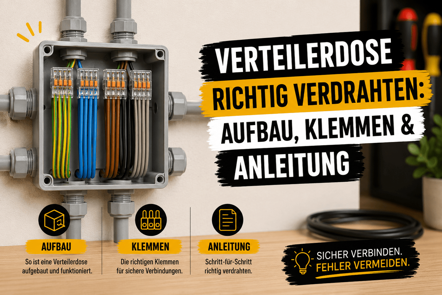 Verteilerdose richtig verdrahten: Aufbau, Klemmen & Anleitung - Kabelkaufhaus