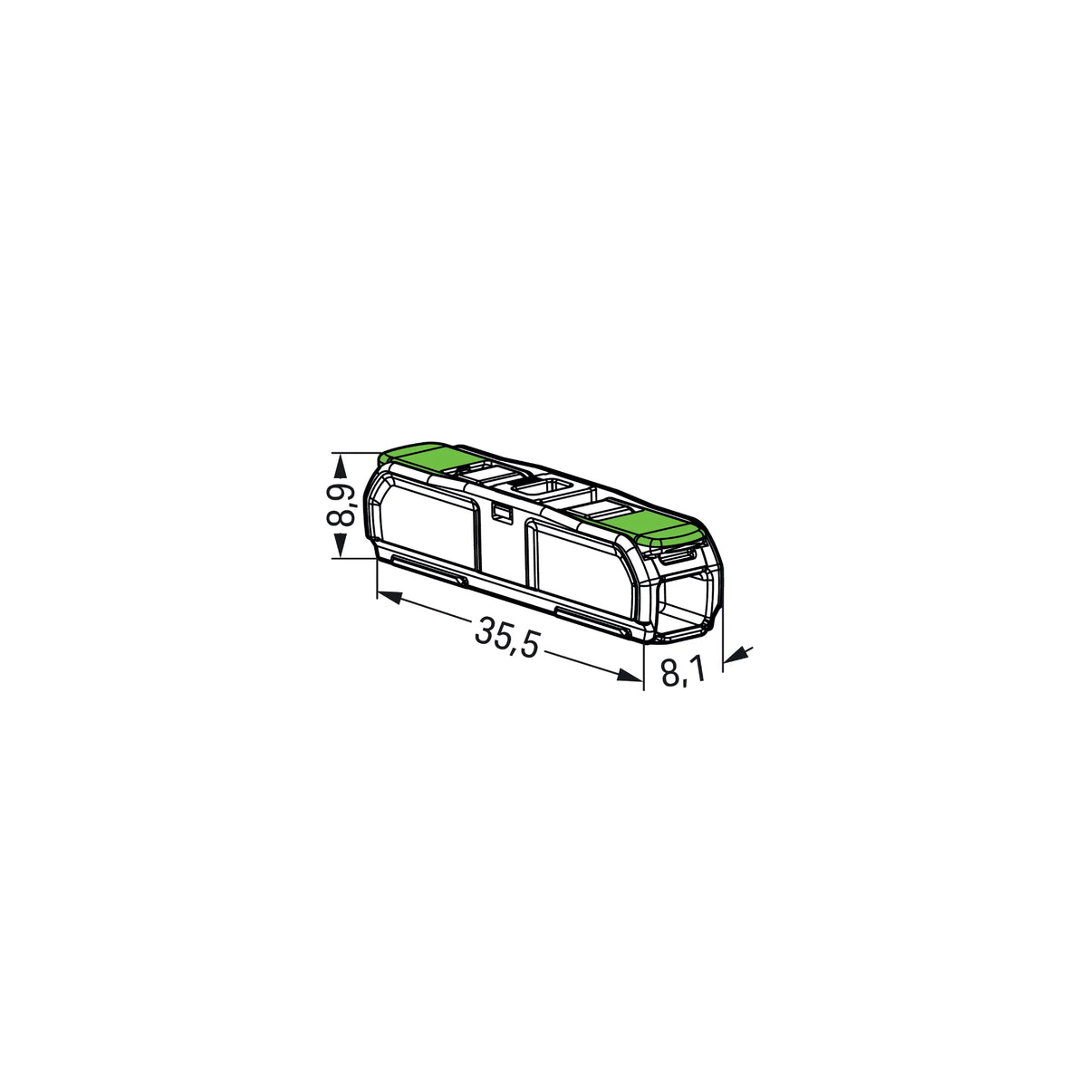 Durchgangsverbinder mit Hebel Serie 221, 0,2–4 mm², 450 V / 32 A