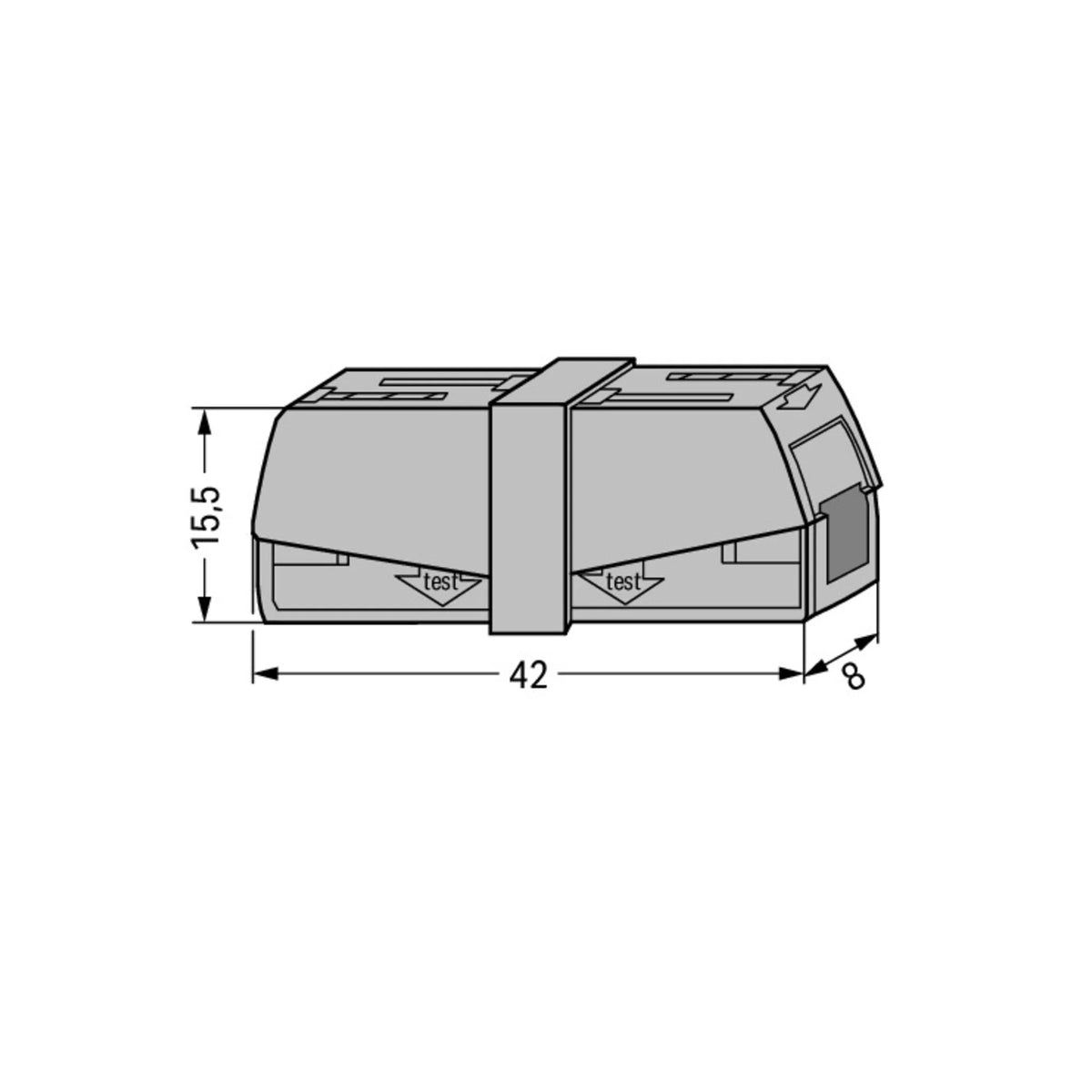 Serviceklemme Serie 224, beidseitig lösbar, 0,5–2,5 mm² (224-201)
