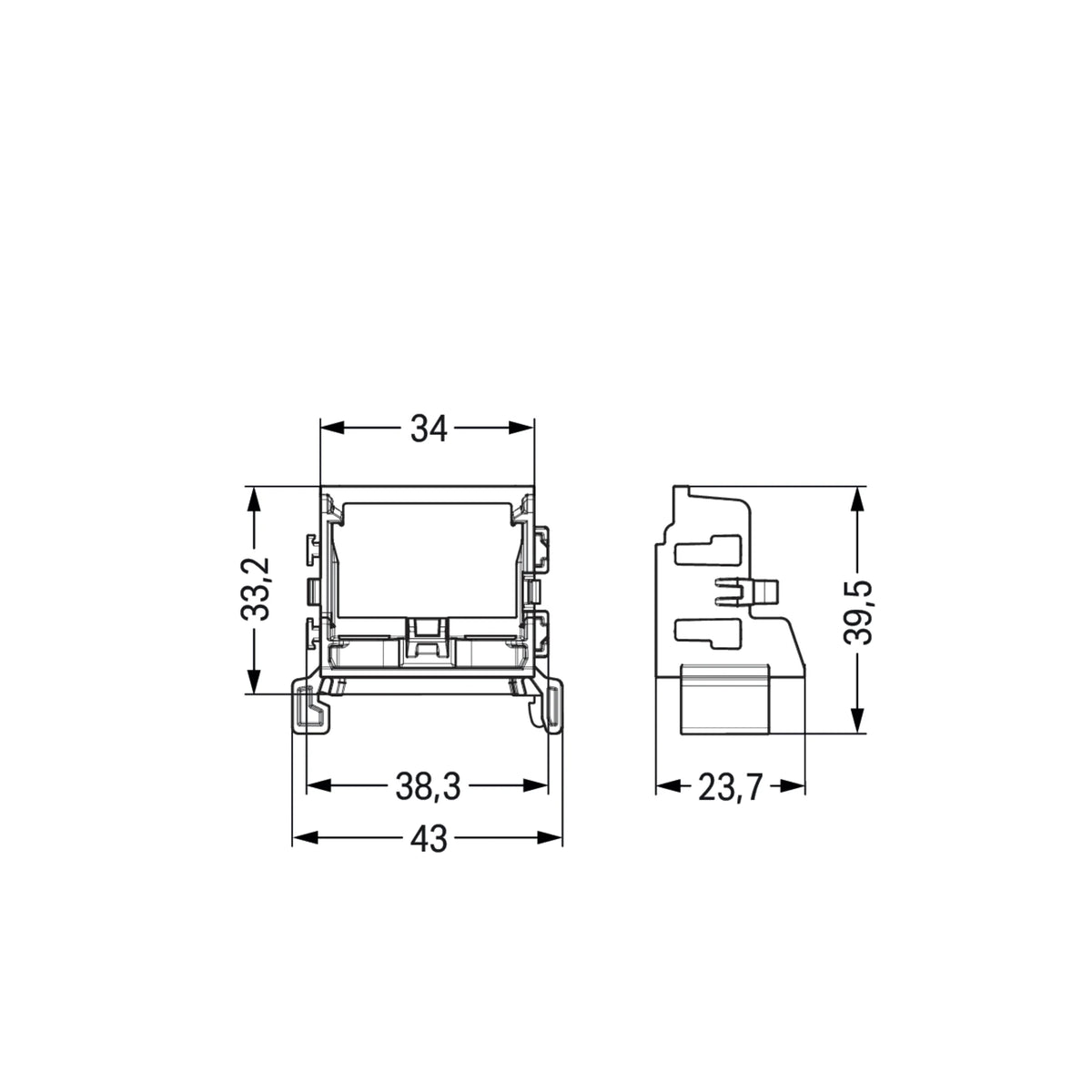 Befestigungsadapter Serie 221 mit Rastfuß oder für Tragschiene 15/35