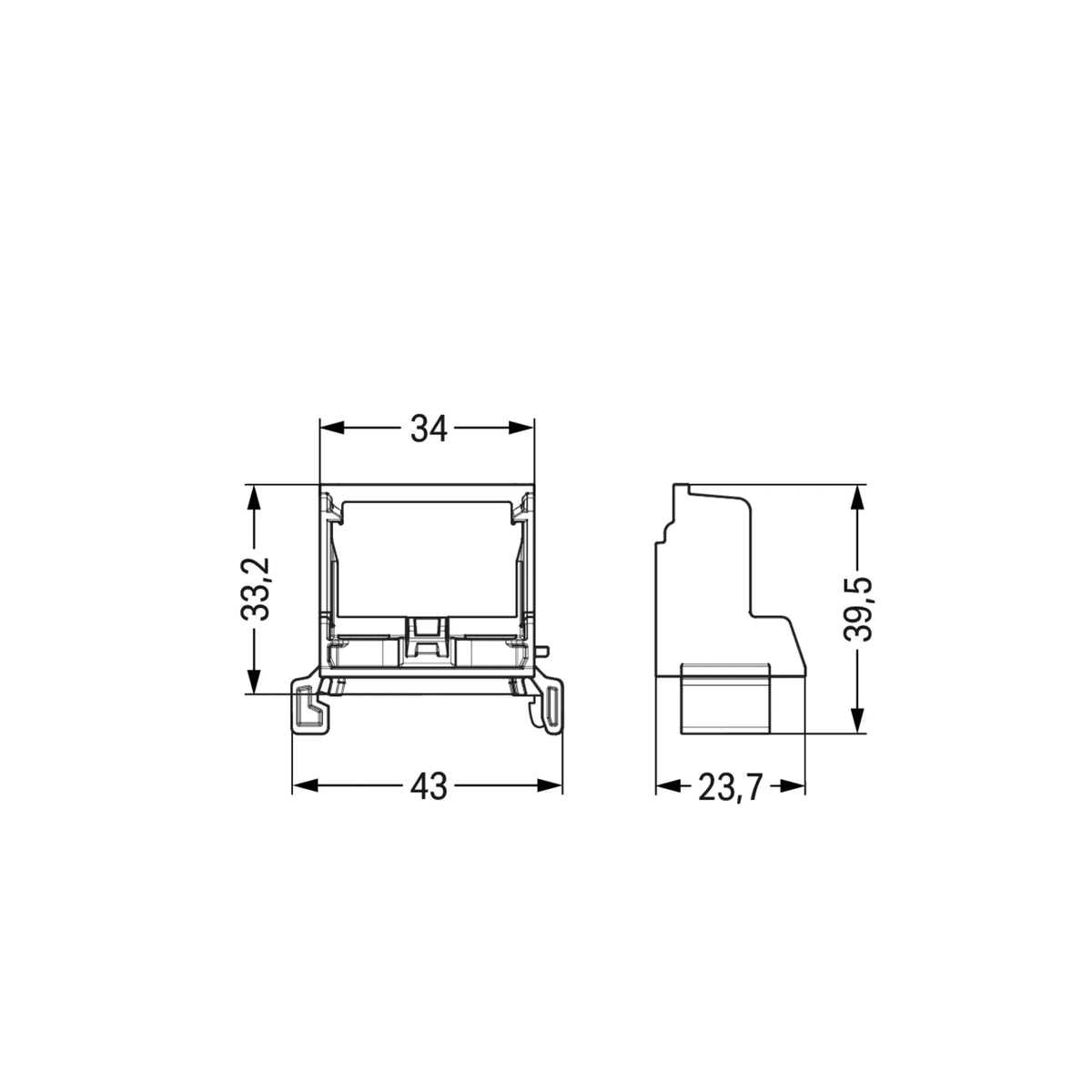 Befestigungsadapter Serie 221 mit Rastfuß oder für Tragschiene 15/35