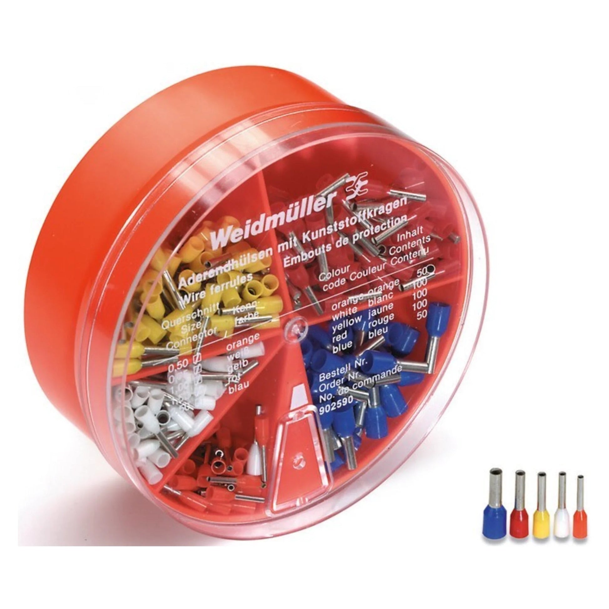 Aderendhülsenbox H - BOX 0,5 - 2,5 mm² von Weidmüller bei Kabelkaufhaus - 4008190109202 - 9025900000 - Aderendhülsen
