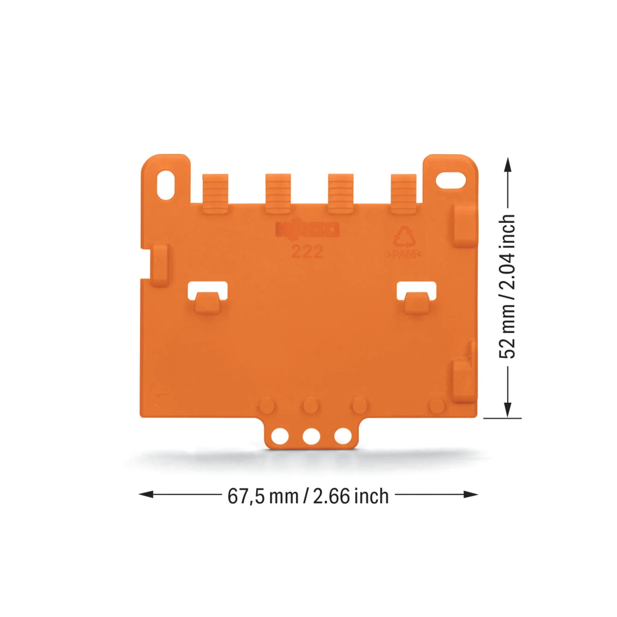 Befestigungsadapter, Zugentlastungsplatte, Winkeladapter Serie 222 von WAGO Klemmen bei Kabelkaufhaus - 4045454714802 - 222-510 - Zubehör/Ersatzteile für Klemmen