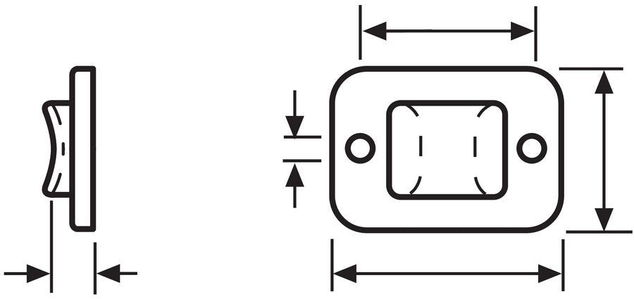 Befestigungssockel für Kabelbinder TY8G1-N66-NA-C1 – Maßzeichnung