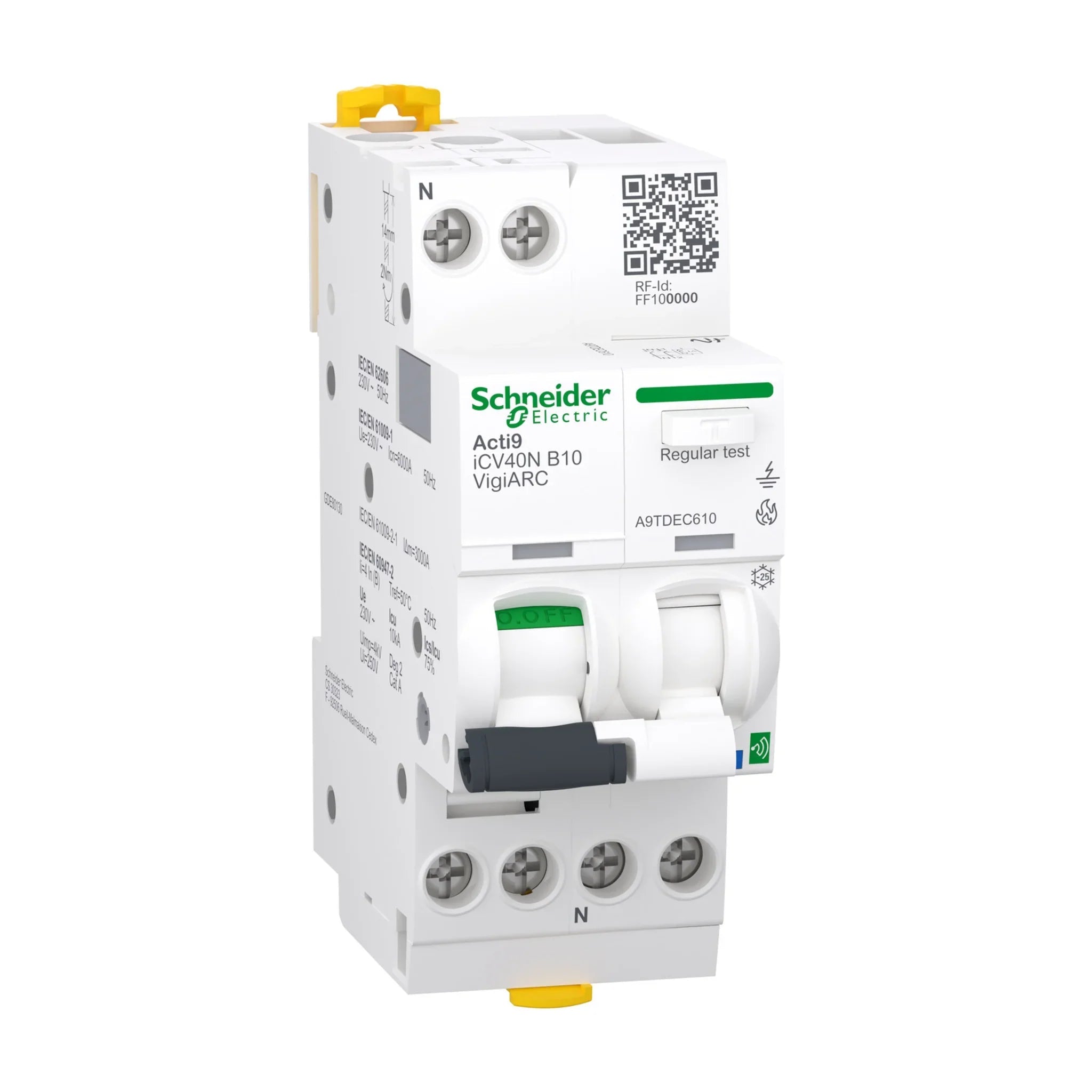 Brandschutzschalter mit FI/LS Active VigiARC 1P+N Typ A 6 kA – Produktbild