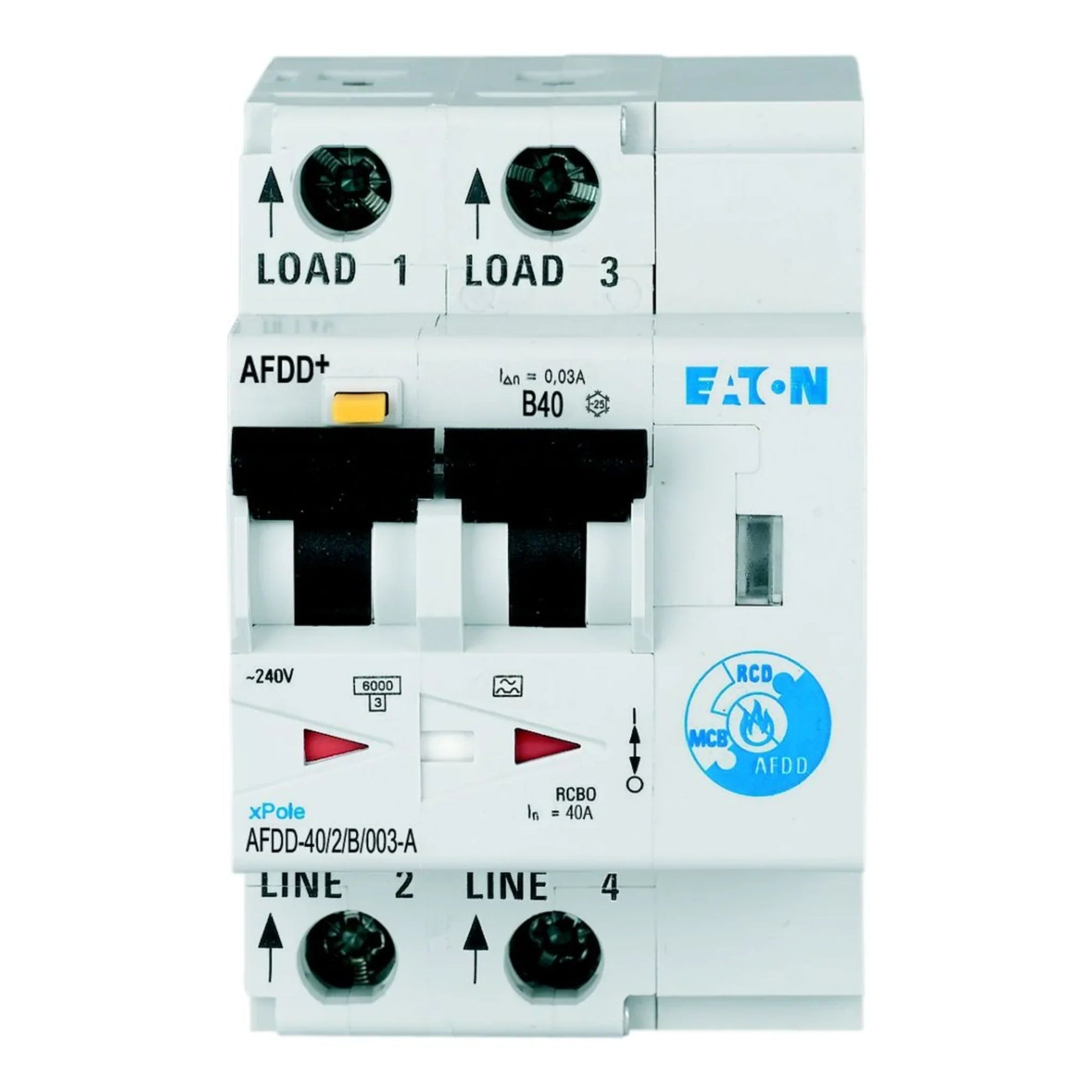 Brandschutzschalter mit FI/LS AFDD 2P Typ A 6 kA – Produktbild Vorderseite