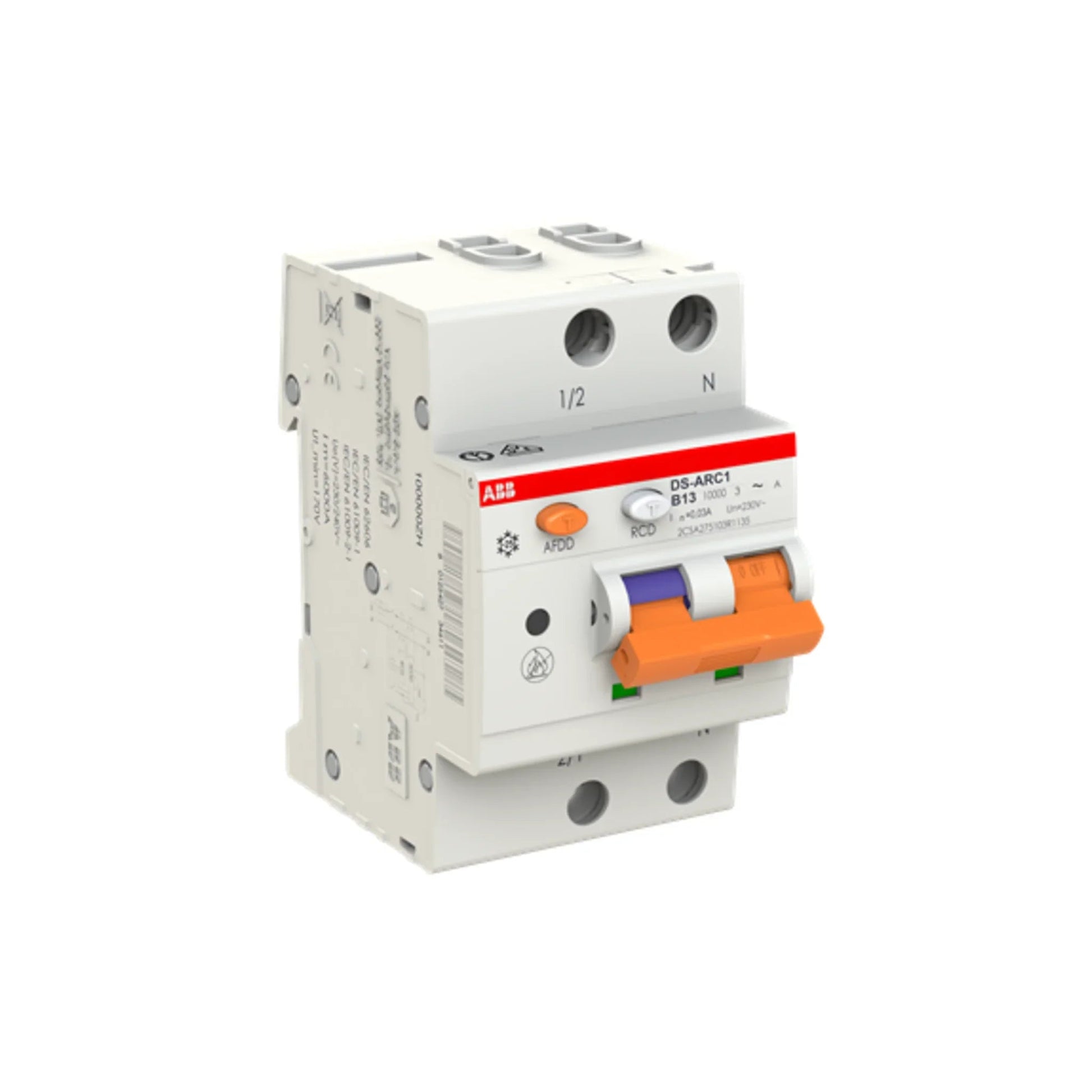 Brandschutzschalter mit FI/LS DS-ARC1 M 1P+N Typ A 10 kA – Produktbild Ansicht links