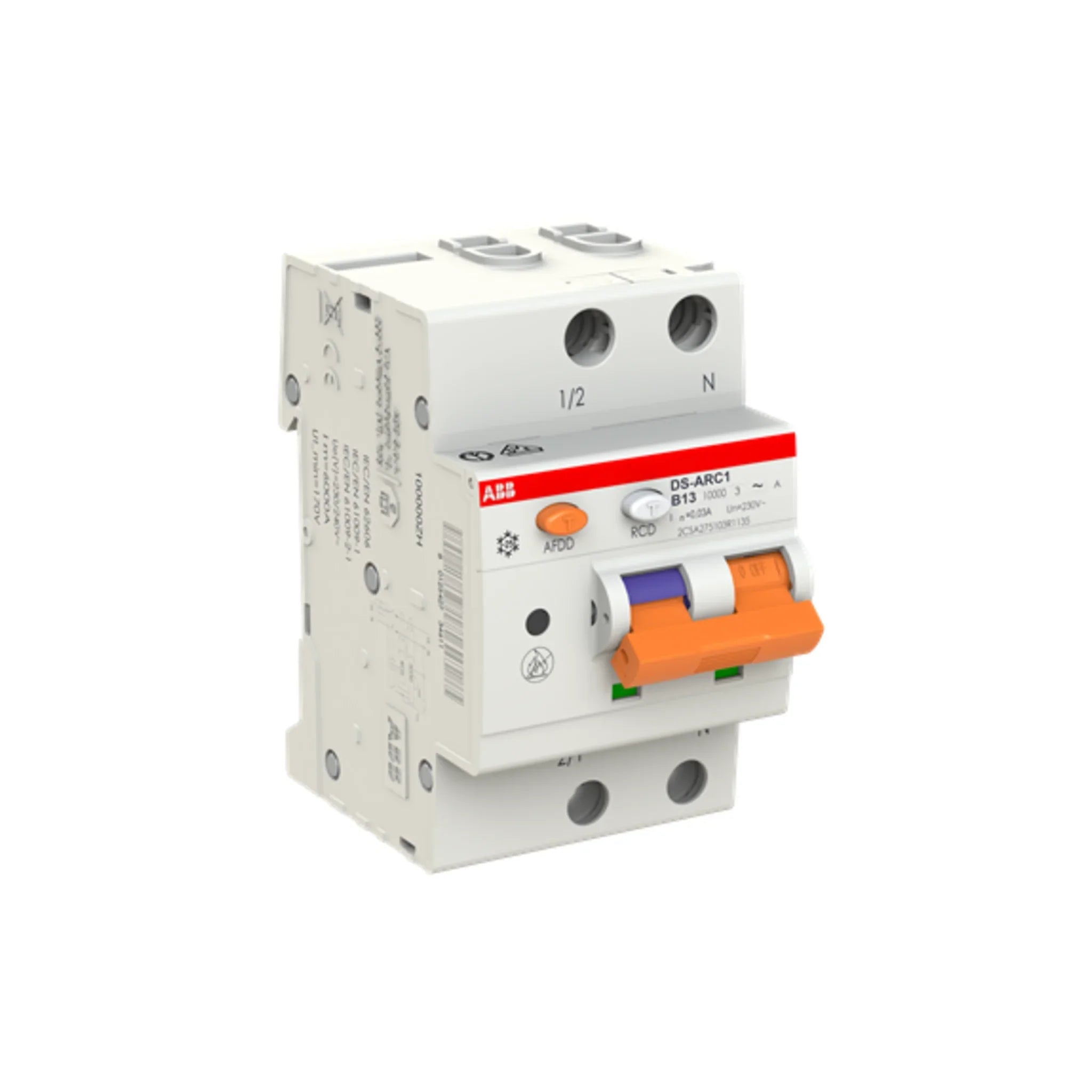 Brandschutzschalter mit FI/LS DS-ARC1 M 1P+N Typ A 10 kA – Produktbild Ansicht links