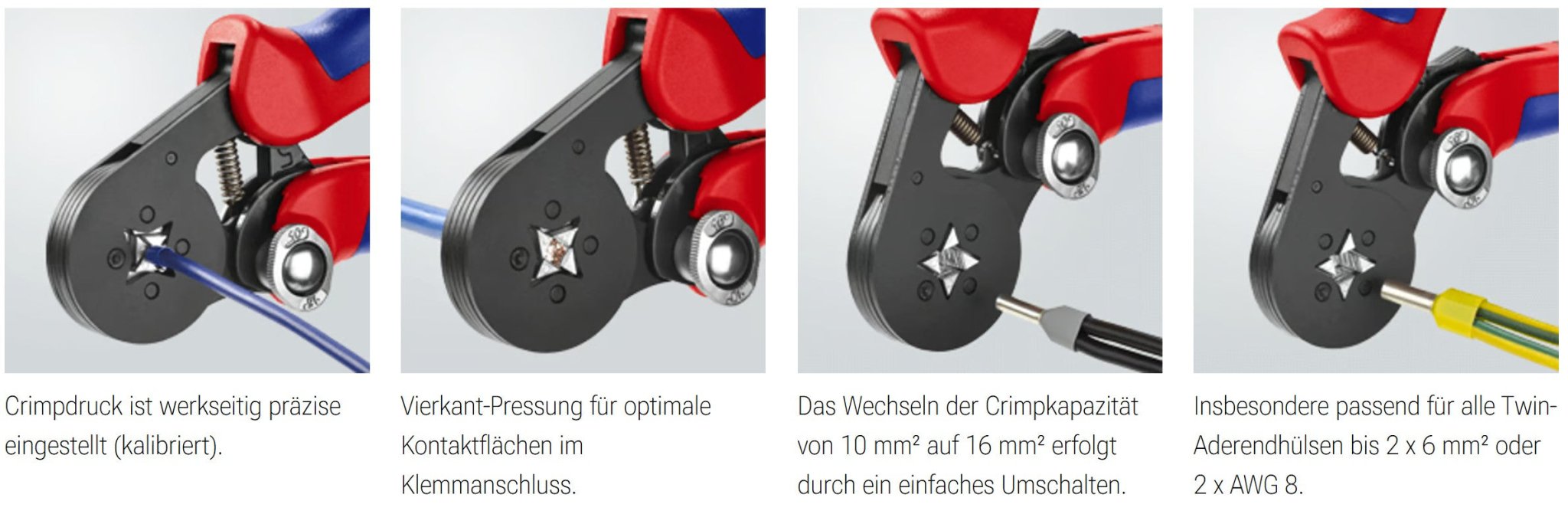 Crimpzange selbsteinstellend 8–16 mm² - Knipex 975304 von Knipex bei Kabelkaufhaus -  -  - Crimpzange