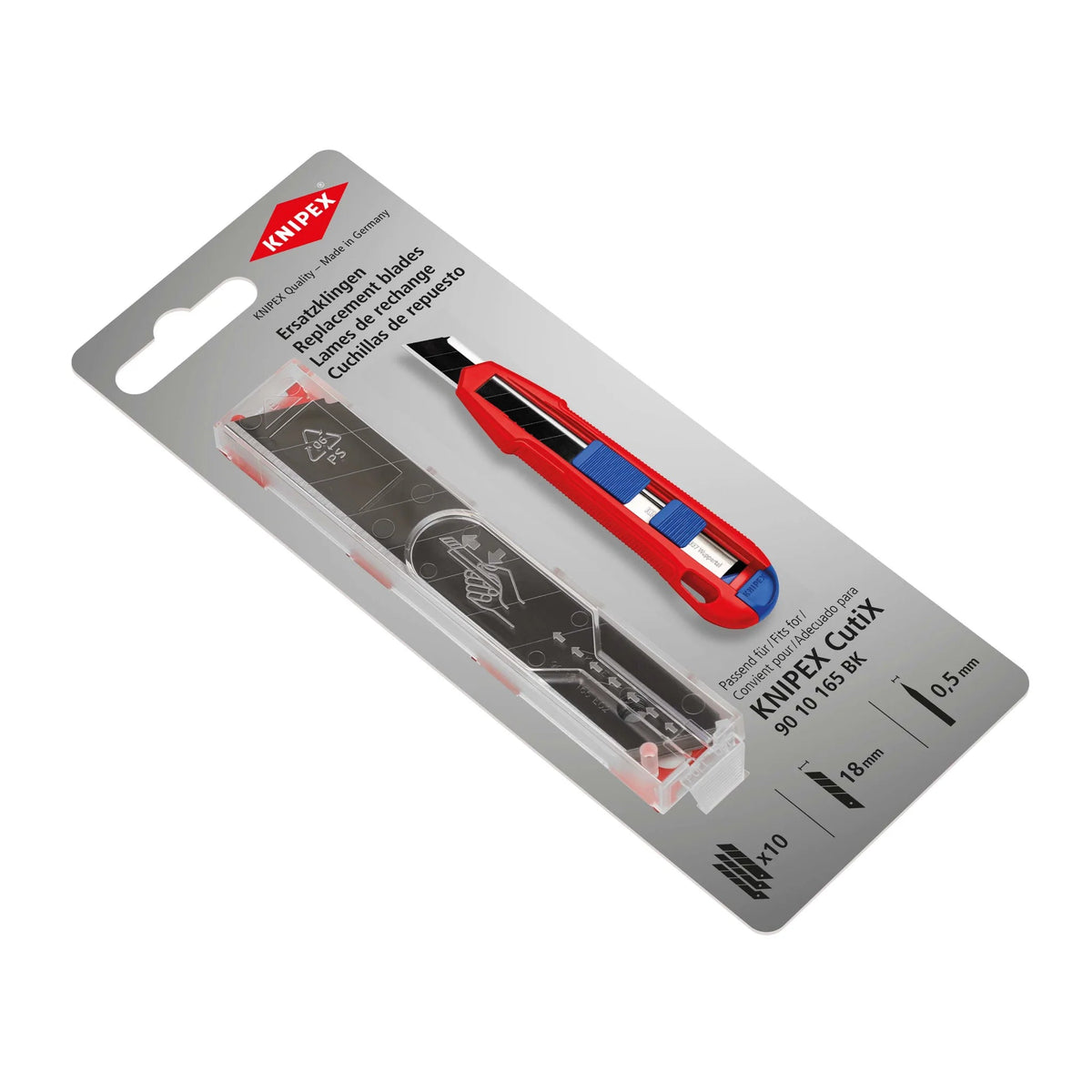 CutiX Universalmesser 90 10 165 BK, 165 mm, Ersatzklingen von Knipex bei Kabelkaufhaus - 4003773087557 - 90 10 165 E01 - Messer