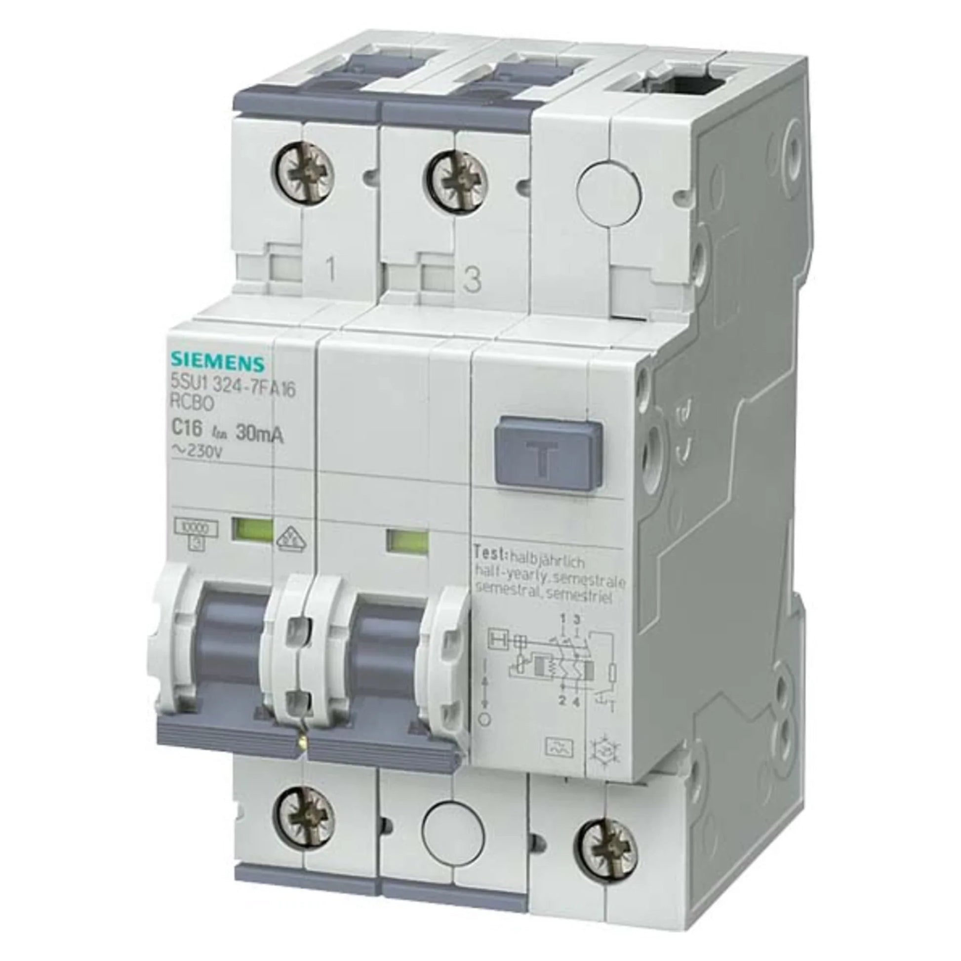 FI/LS-Schalter 5SU1 2P Typ A 10 kA, 3 TE (FA) - Siemens - Kabelkaufhaus