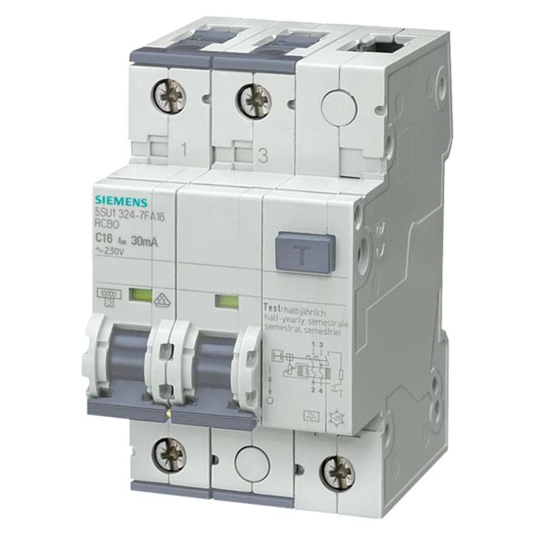 FI/LS-Schalter 5SU1 2P Typ A 10 kA, 3 TE (FA) - Siemens - Kabelkaufhaus
