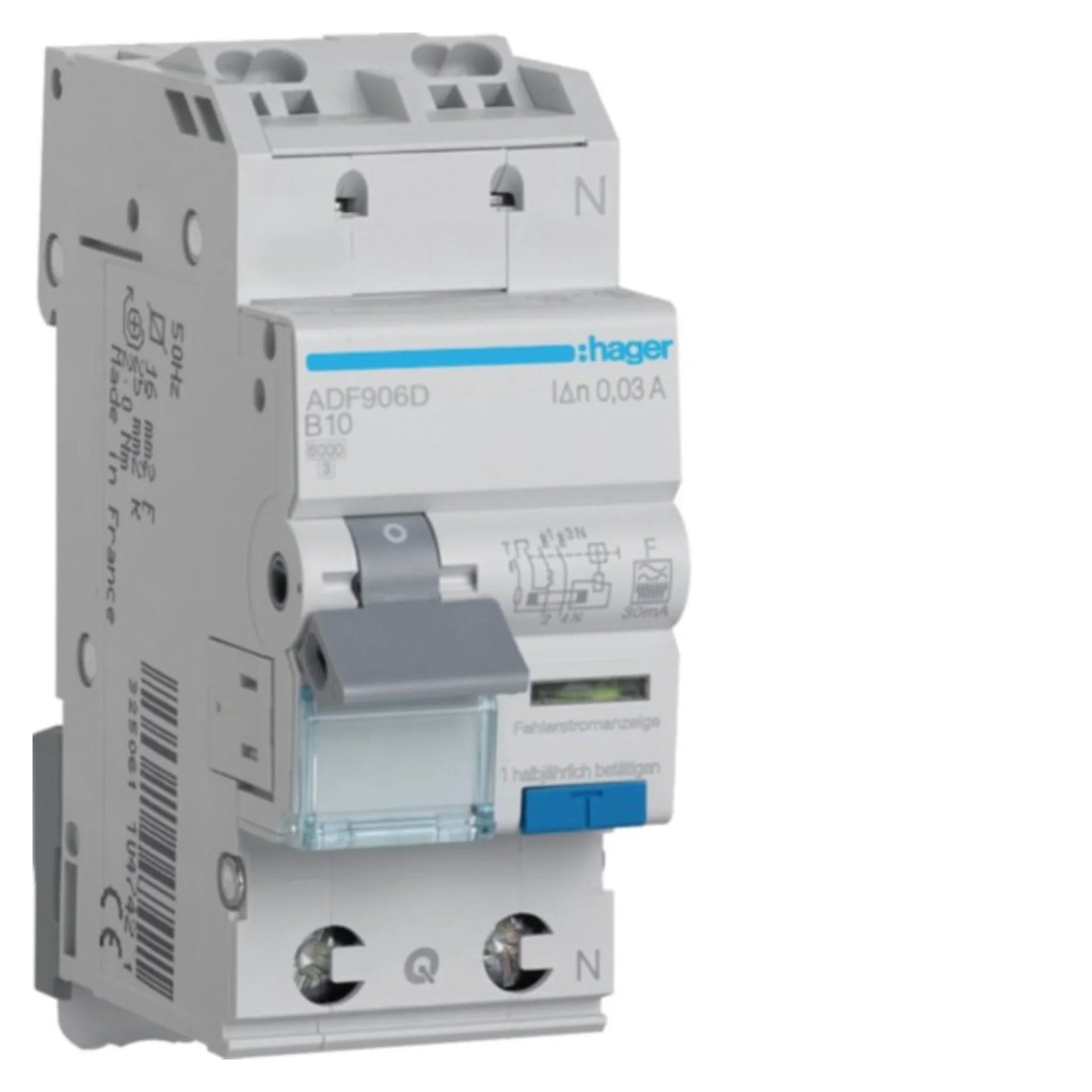 FI/LS-Schalter ADF 1P+N Typ F 6 kA, kurzzeitverzögert - Hager - Kabelkaufhaus