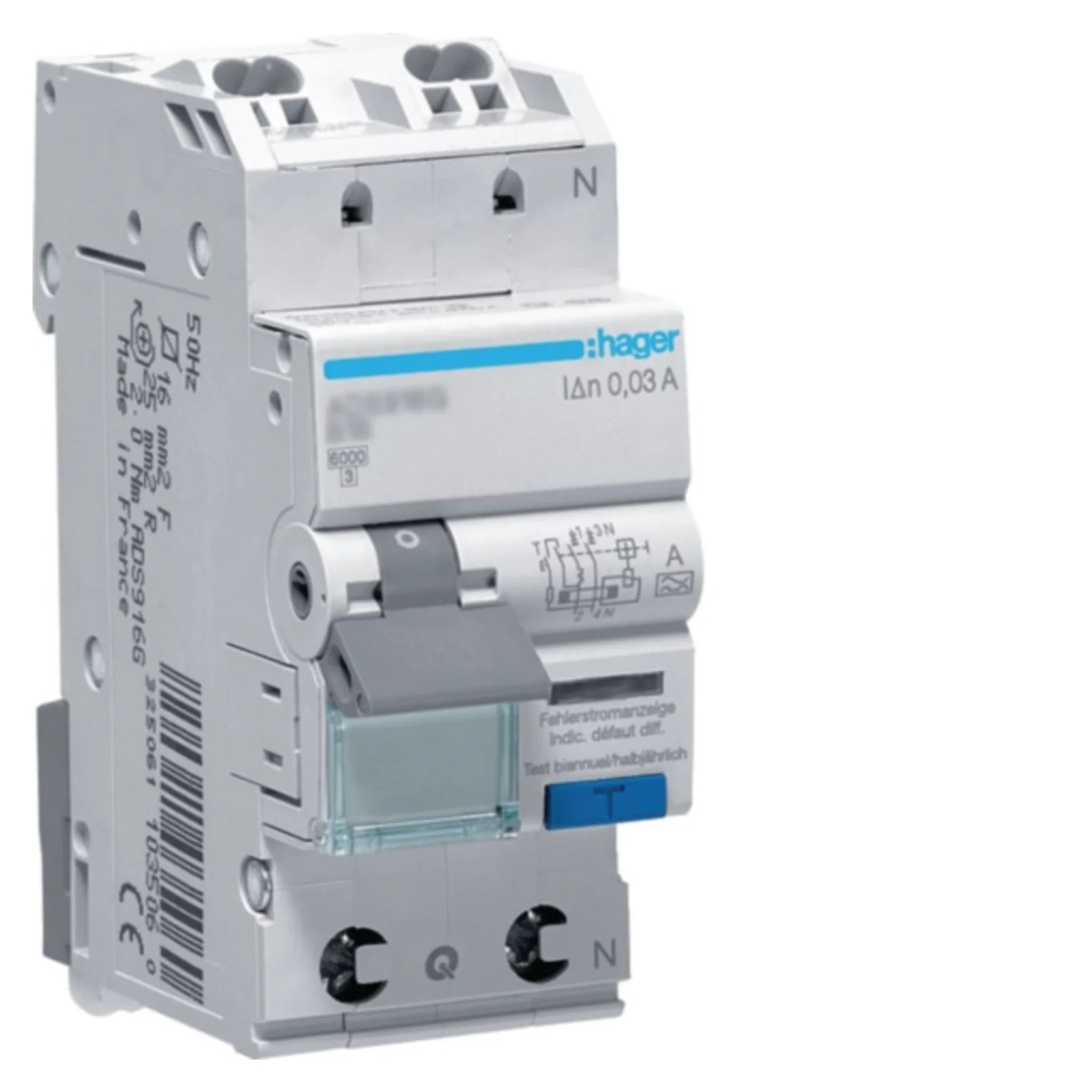 FI/LS-Schalter ADS 1P+N Typ A 6 kA, 127 V - Hager - Kabelkaufhaus