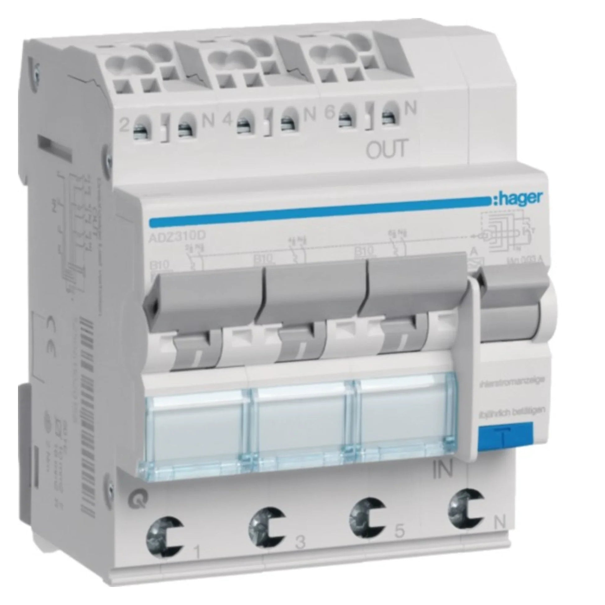 FI/LS-Schalter ADZ 3P+N Typ A 6 kA – Produktbild