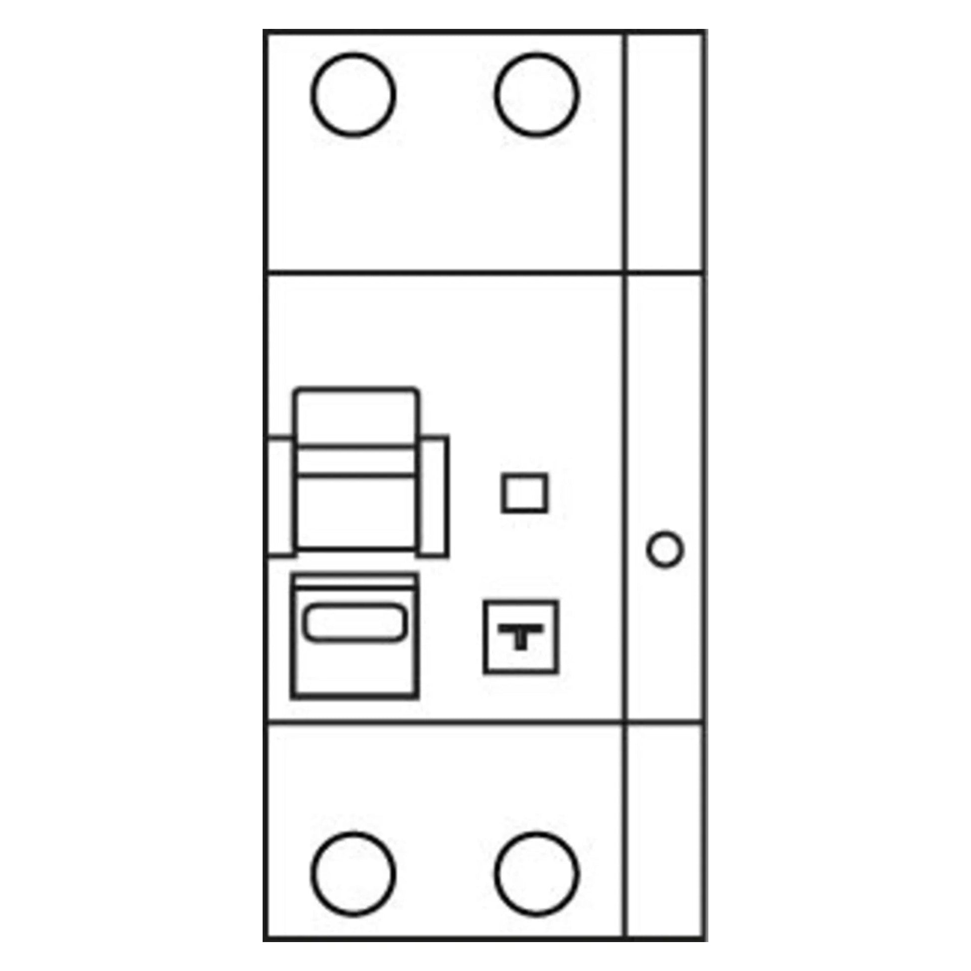 FI/LS-Schalter DRCBO 4 1P+N Typ B 6 kA – Strichzeichnung