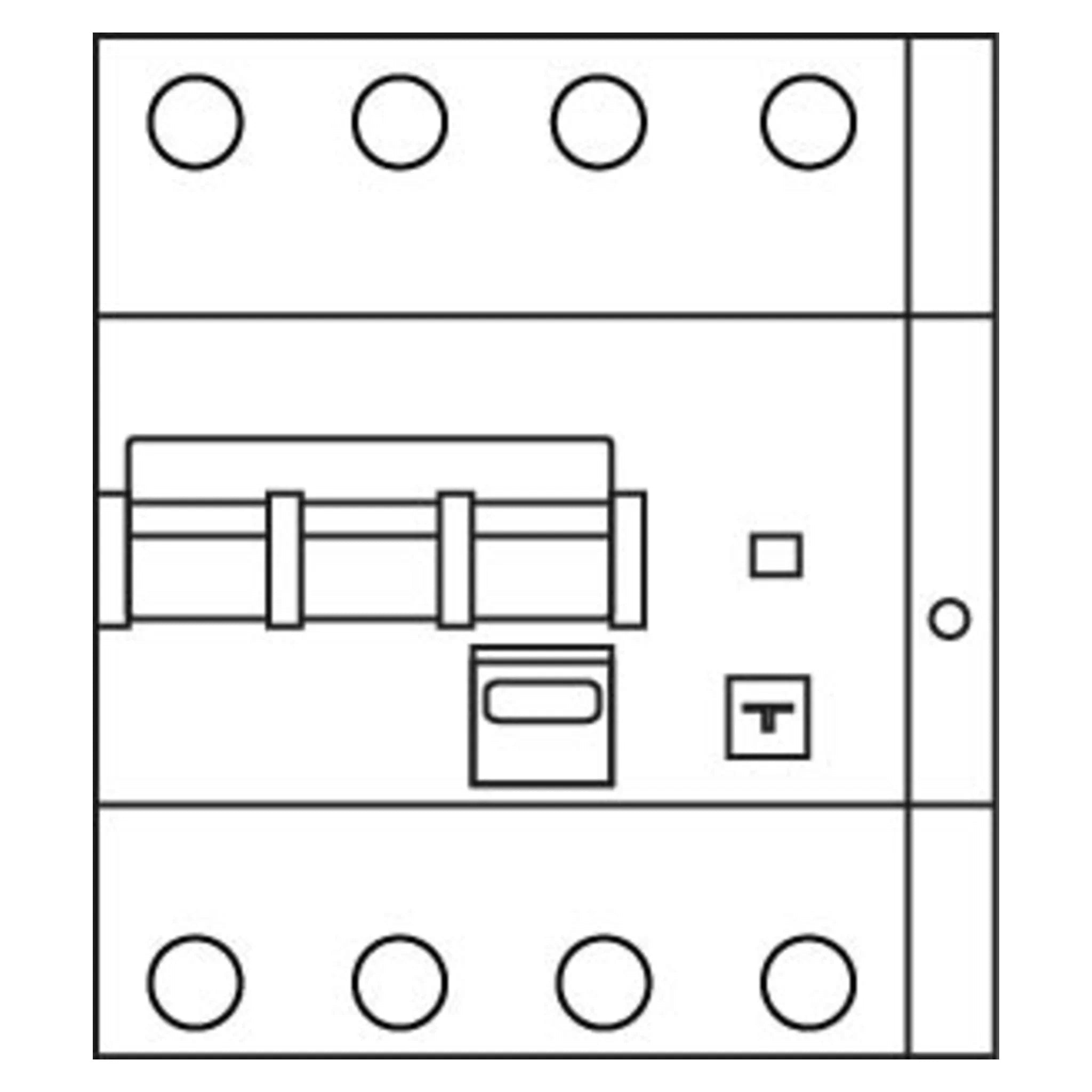 FI/LS-Schalter DRCBO 4 3P+N Typ B 6 kA – Strichzeichnung