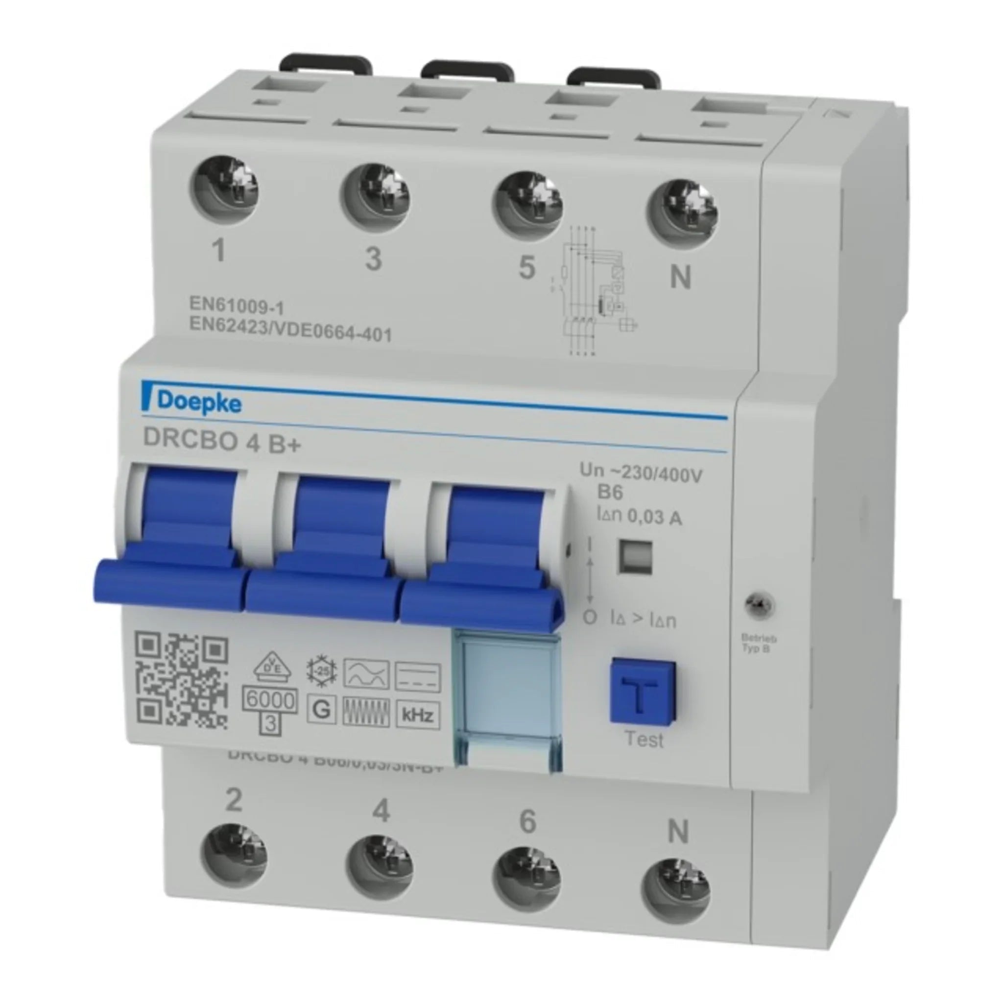 FI/LS-Schalter DRCBO 4 3P+N Typ B+ 6 kA - Doepke - Kabelkaufhaus