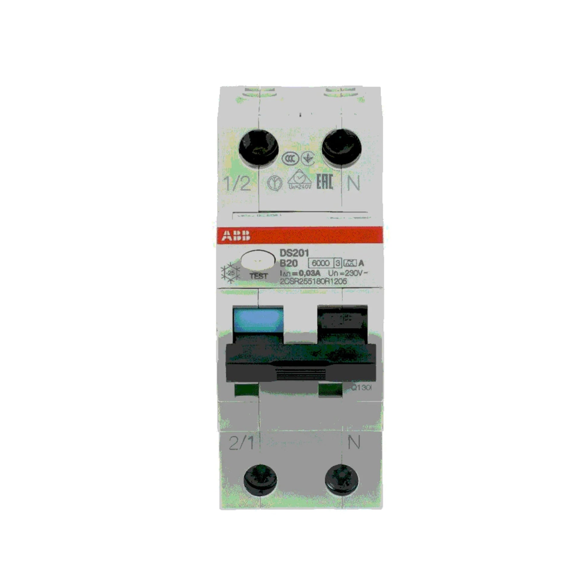 FI/LS-Schalter DS201 1P+N Typ A 6 kA – 360° Ansicht