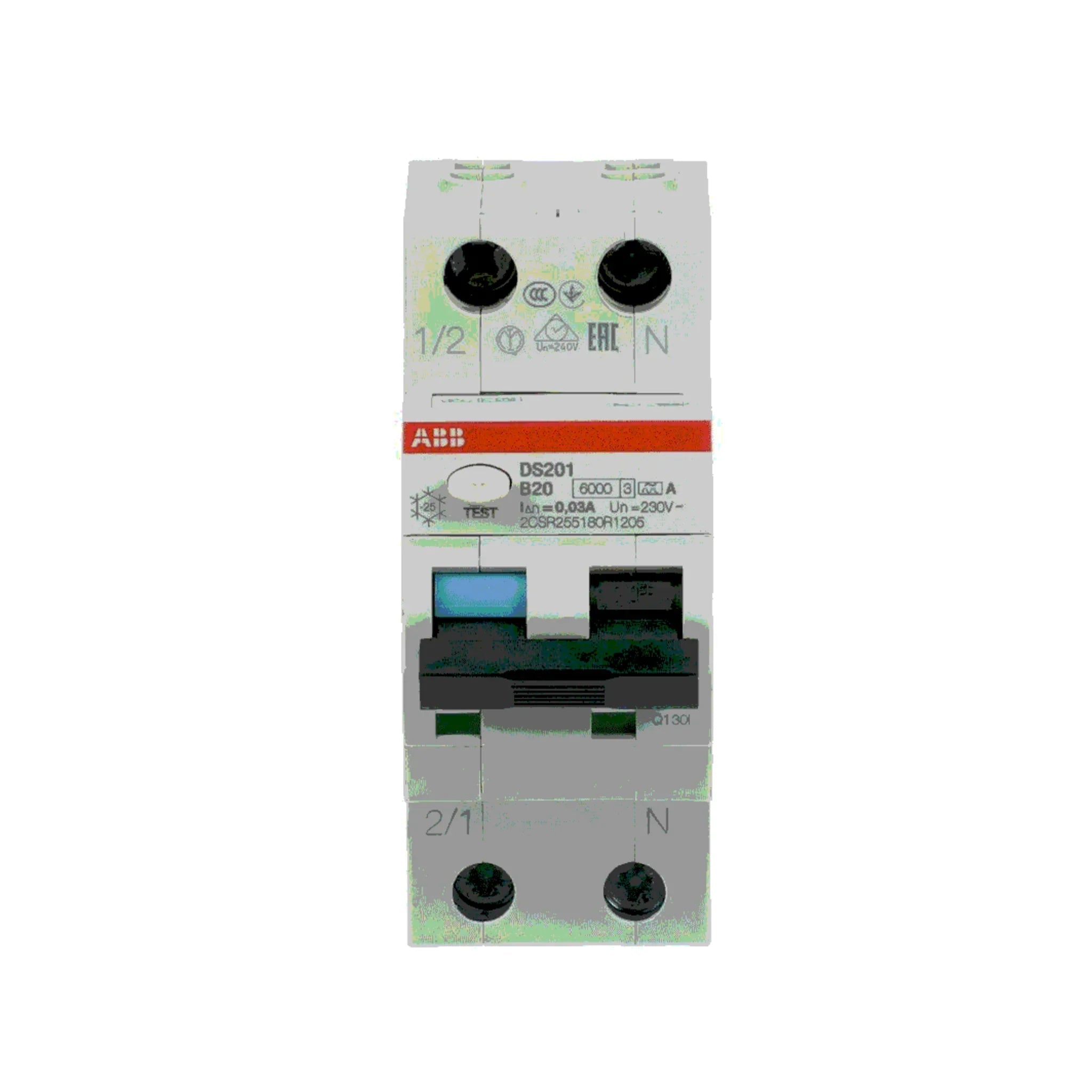 FI/LS-Schalter DS201 1P+N Typ A 6 kA – 360° Ansicht