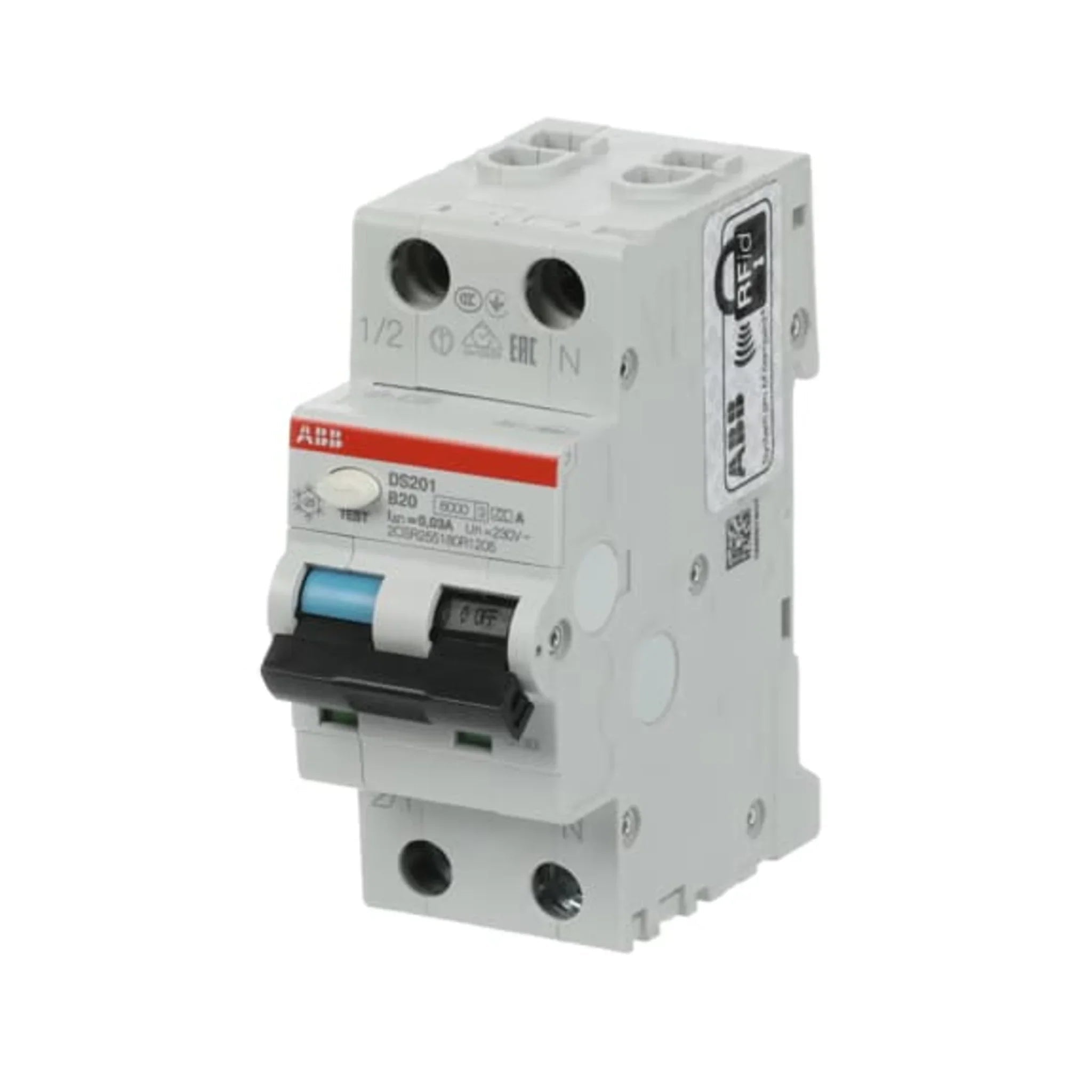 FI/LS-Schalter DS201 1P+N Typ A 6 kA – Produktbild Ansicht rechts