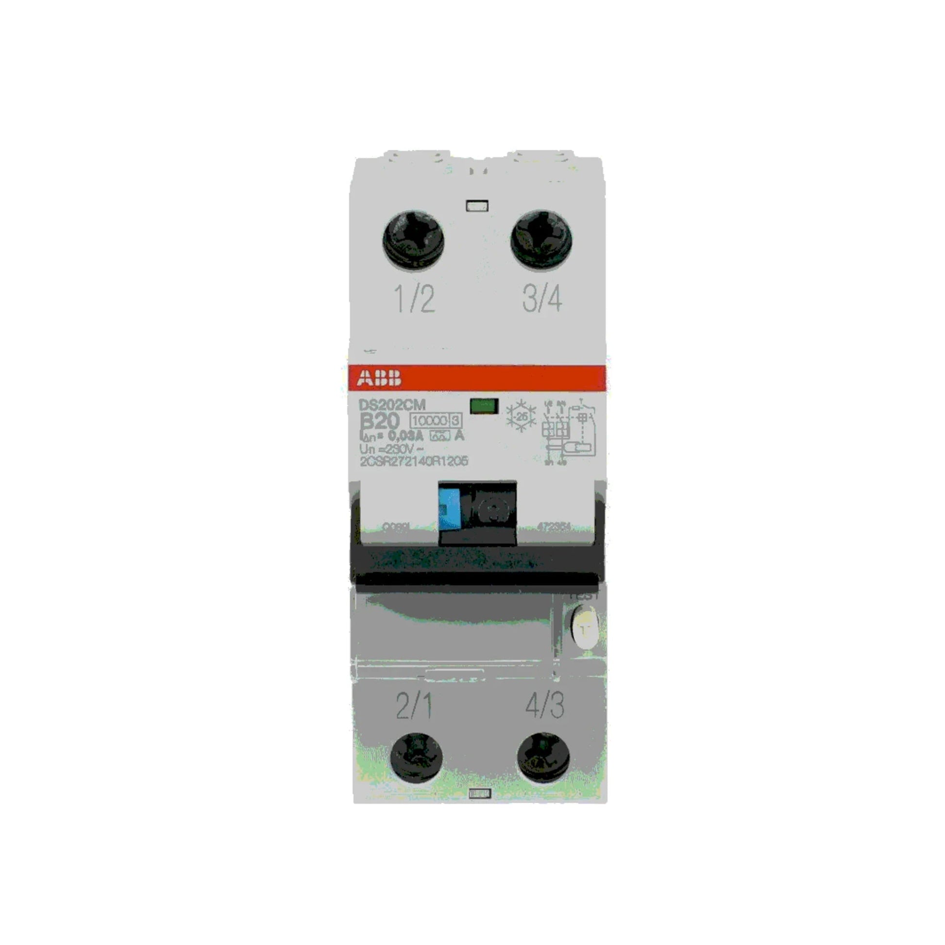 FI/LS-Schalter DS202C M 2P Typ A 10 kA – 360° Ansicht