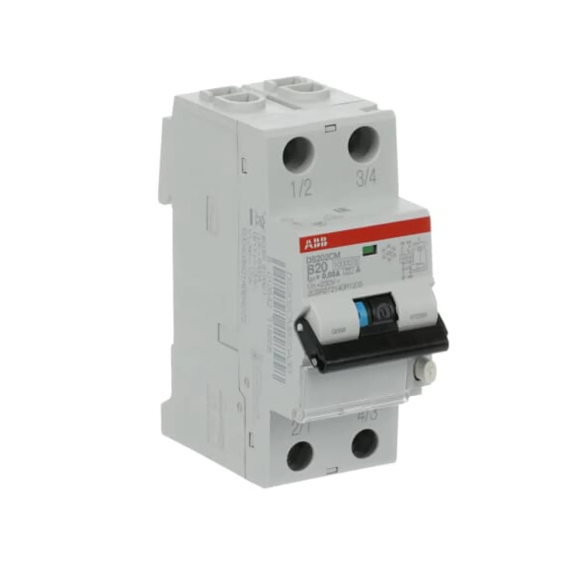 FI/LS-Schalter DS202C M 2P Typ A 10 kA – Produktbild Ansicht links