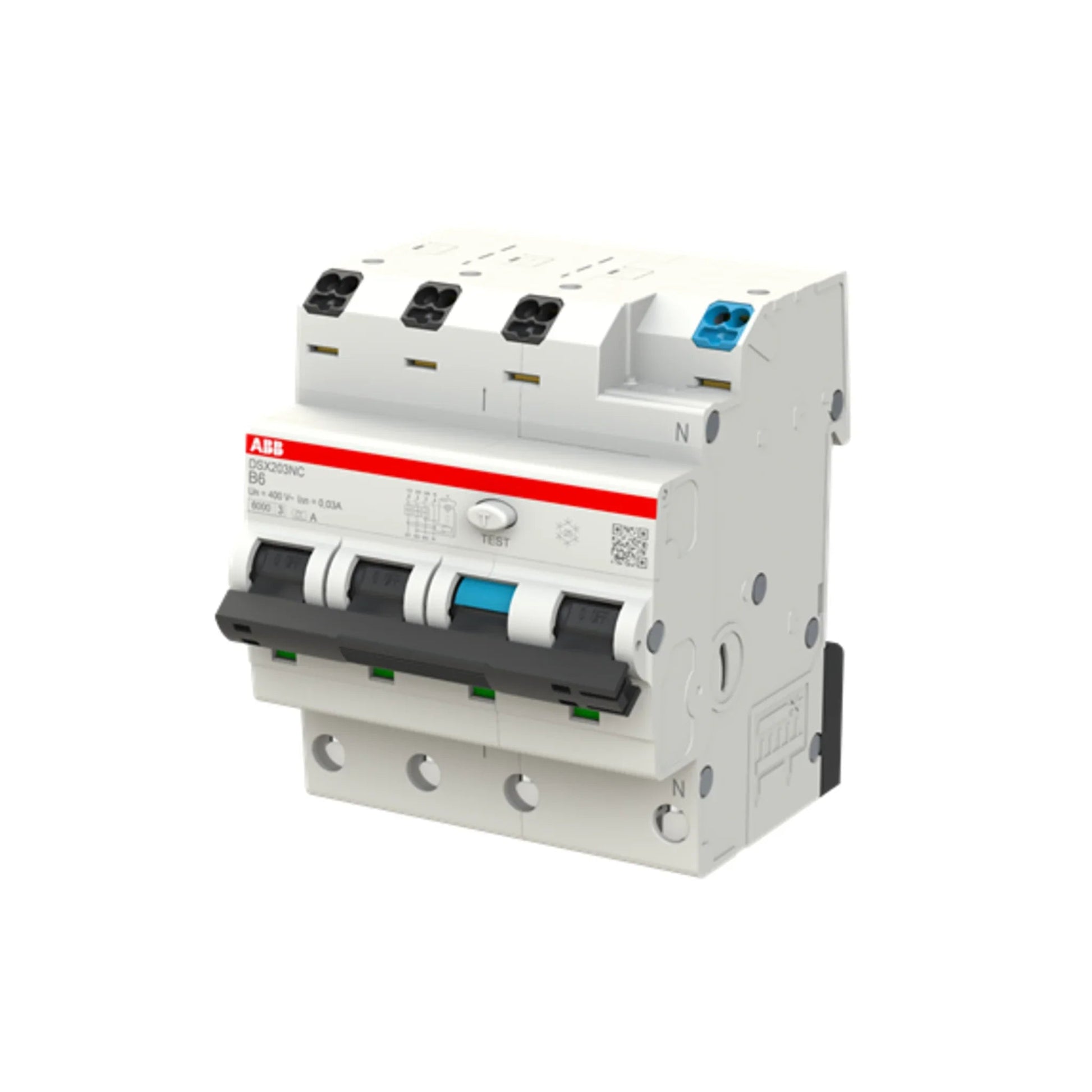 FI/LS-Schalter DSX203NC 3P+N Typ A 6 kA – Produktbild Ansicht rechts