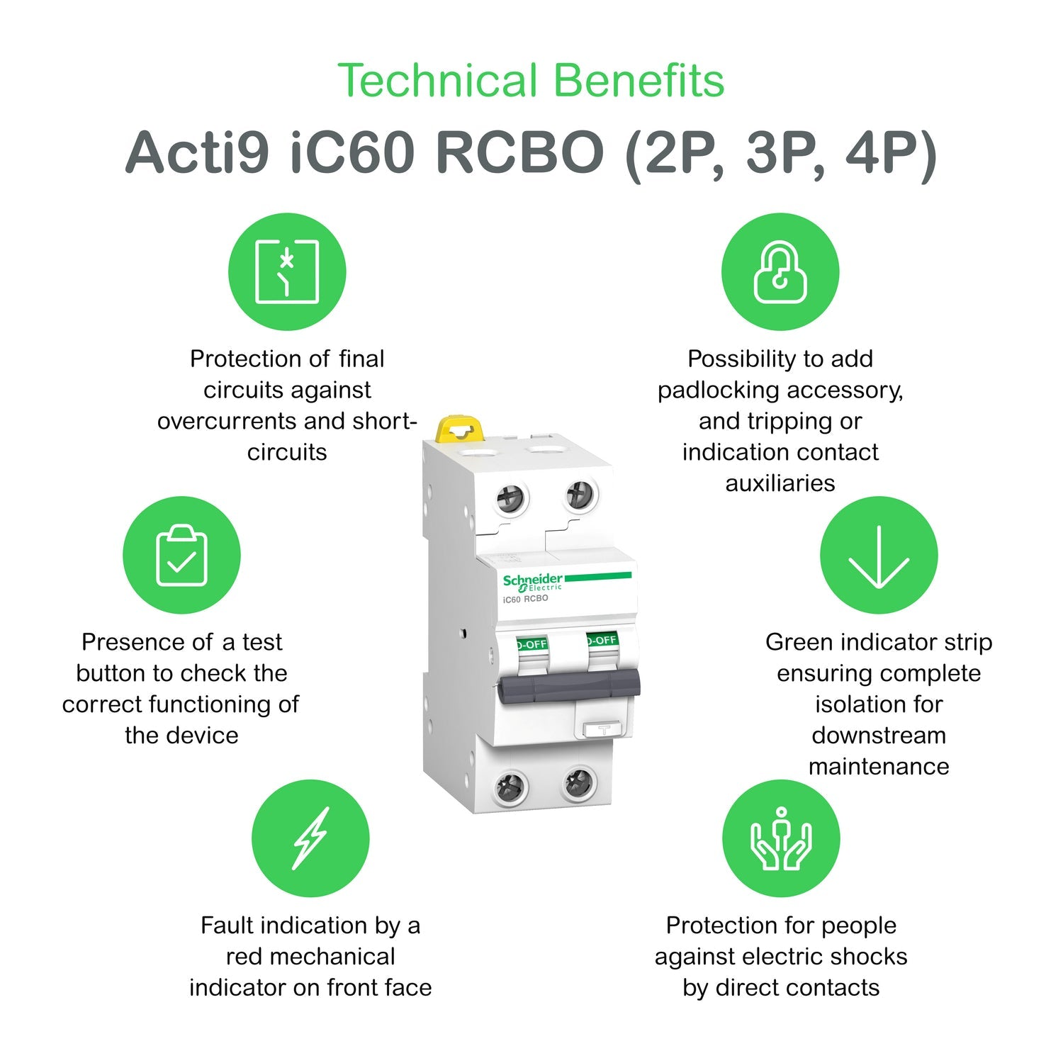 FI/LS-Schalter iC60 2P Typ A 10 kA – weitere Ansicht