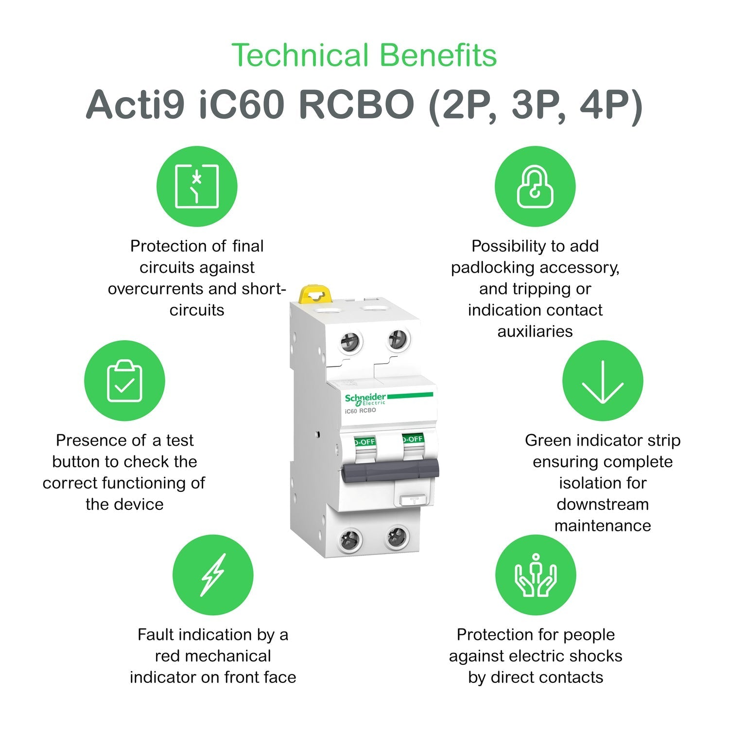 FI/LS-Schalter iC60 2P Typ A 10 kA – weitere Ansicht