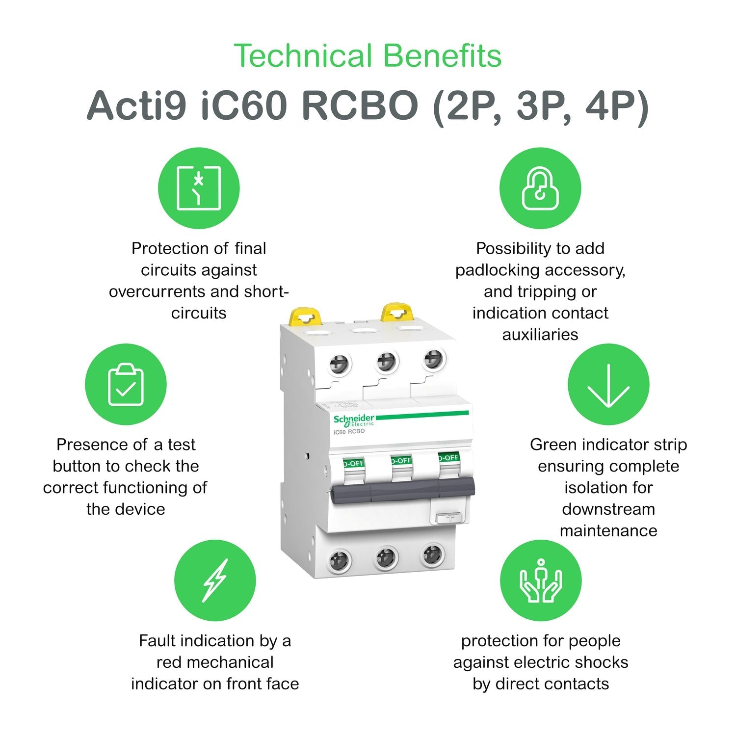 FI/LS-Schalter iC60 3P Typ A 6 kA – weitere Ansicht