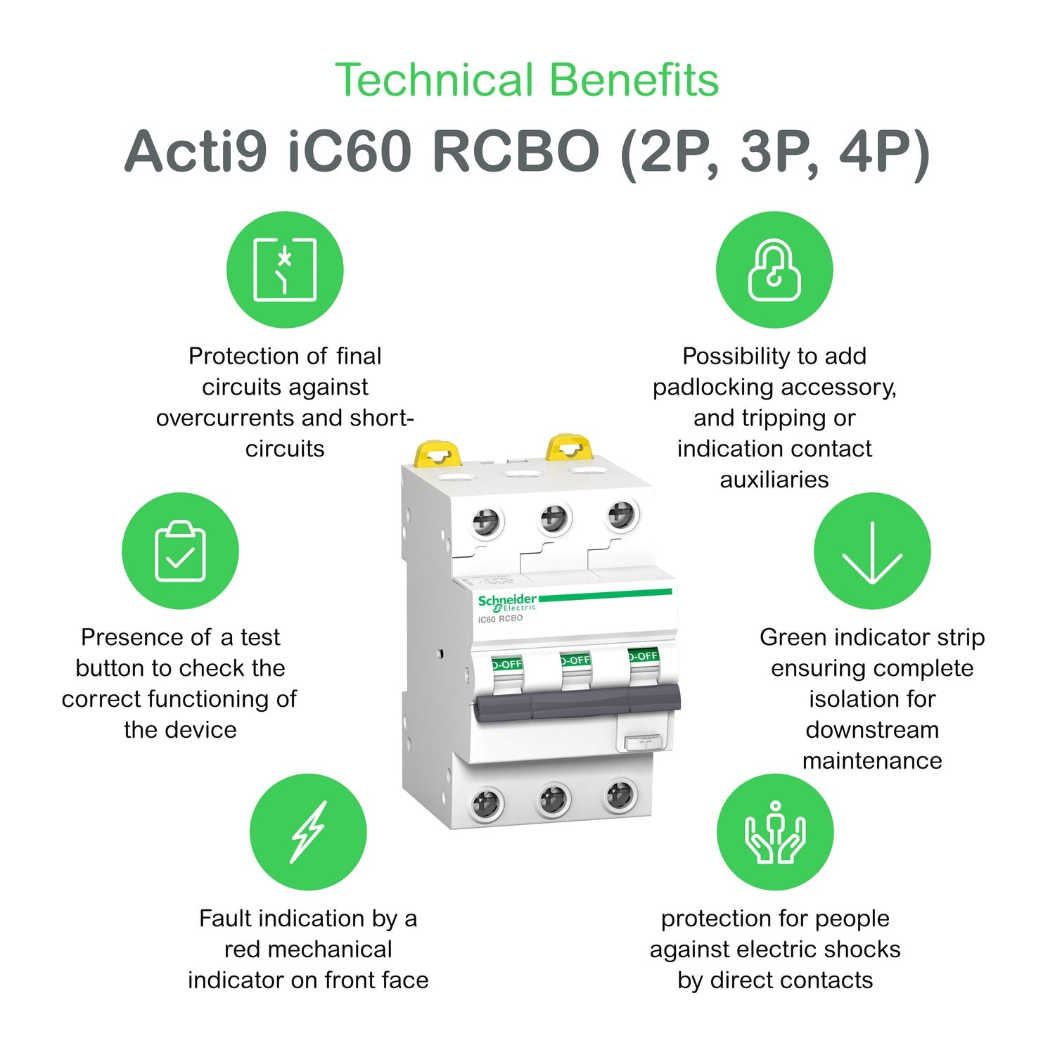 FI/LS-Schalter iC60 3P Typ A 6 kA – weitere Ansicht
