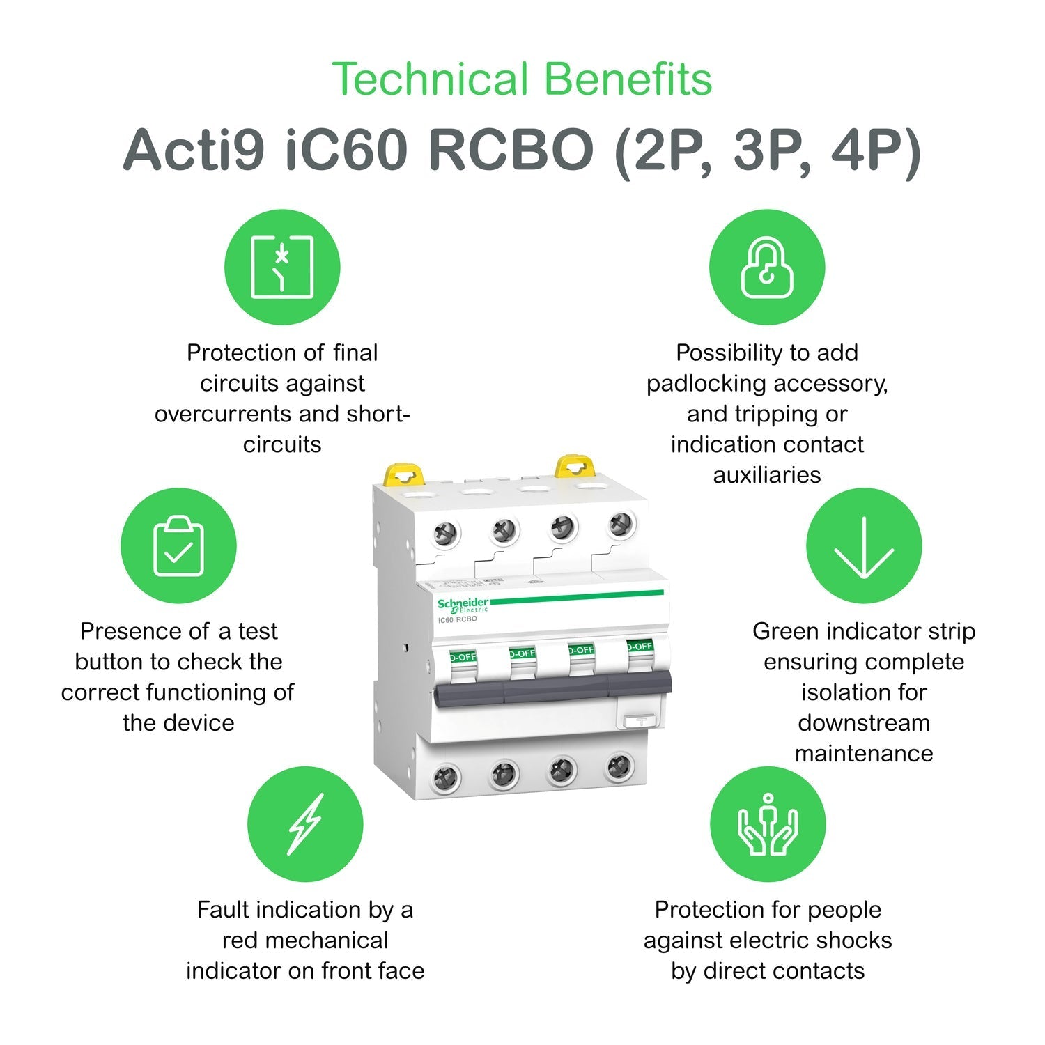 FI/LS-Schalter iC60 4P Typ A 6 kA – weitere Ansicht