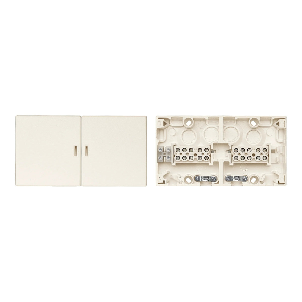 Geräteanschlussdose Auf-/Unterputz, 12 × 2,5 mm², 2 Deckel (521044) von Merten bei Kabelkaufhaus - 4011281292752 - 521044 - Geräteanschlussdose