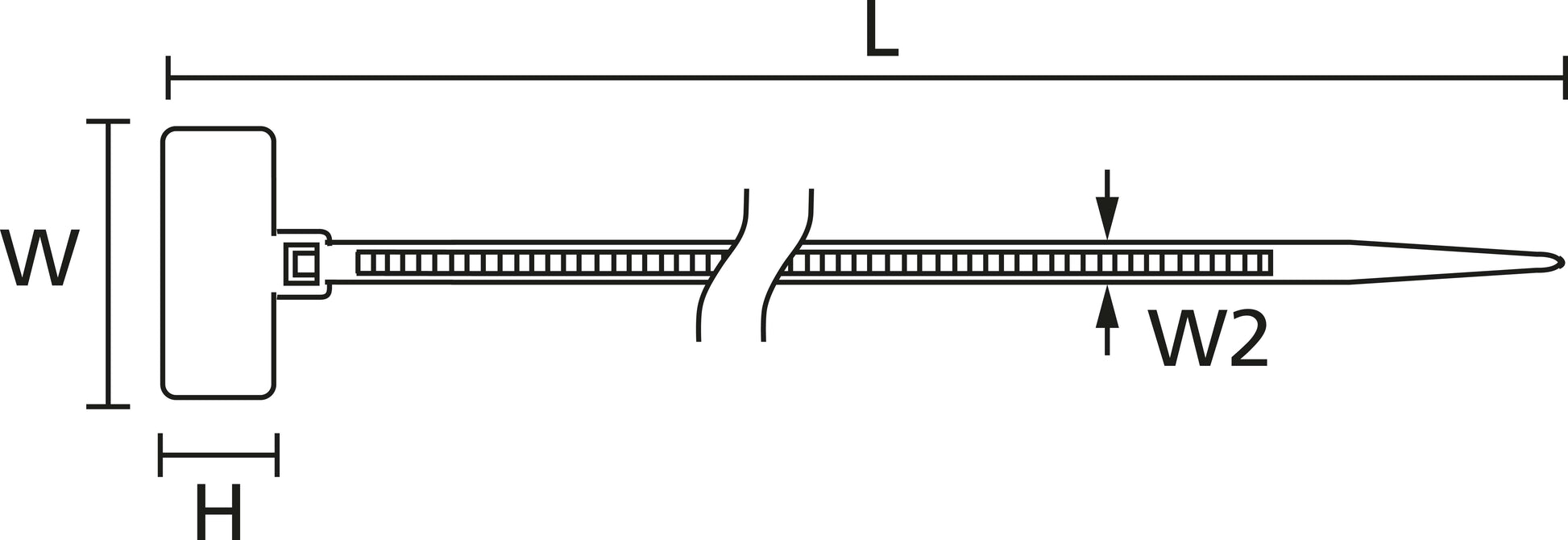 Kennzeichnungsbinder – Maßzeichnung