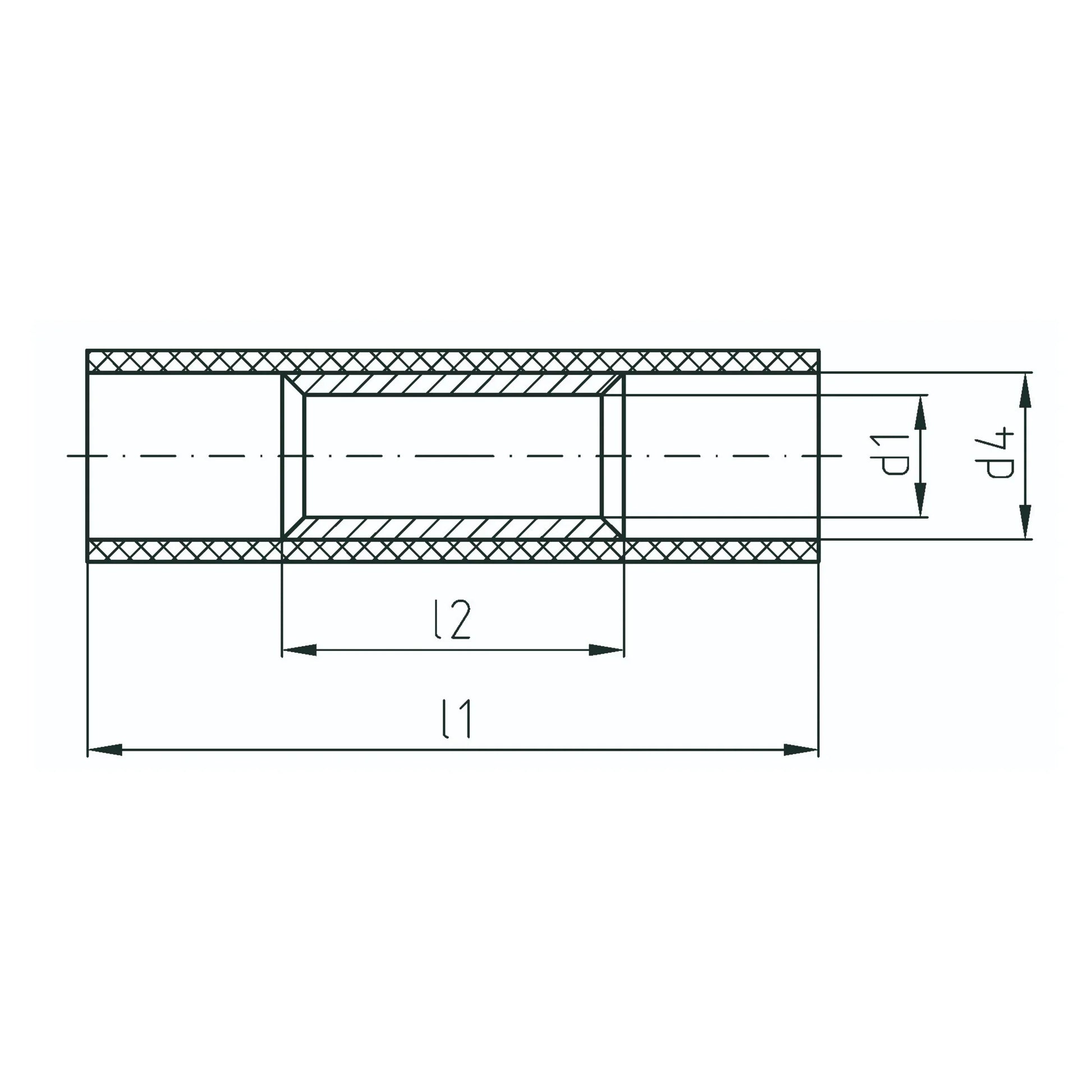 Strichzeichnung Parallelverbinder isoliert Intercable Tools 180262