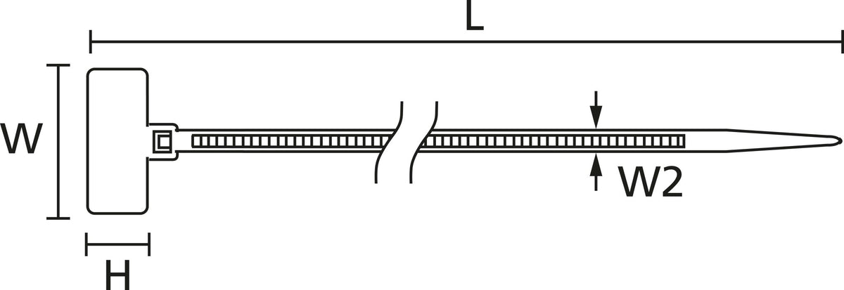 Kennzeichnungsbinder – Maßzeichnung