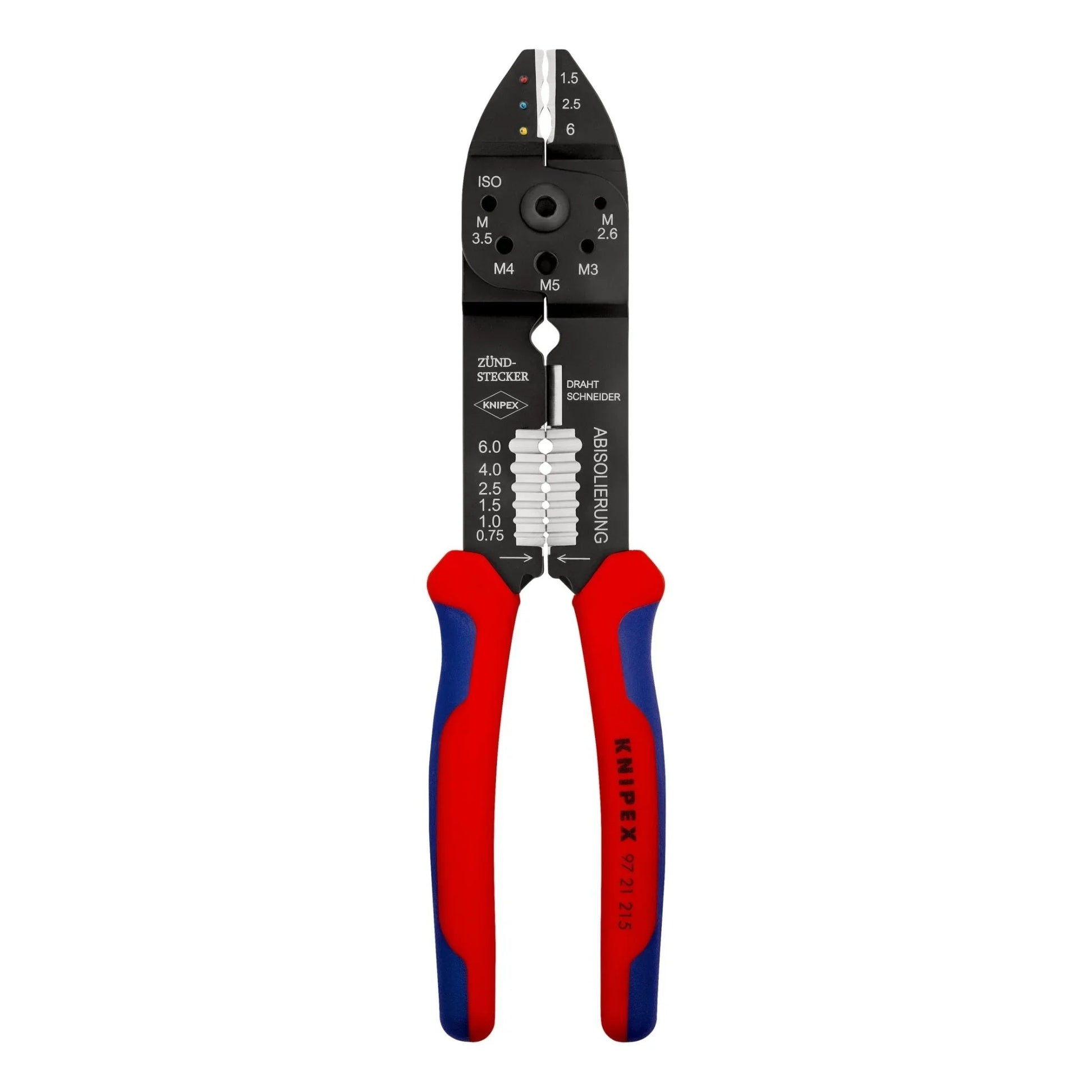 Knipex Crimpzange 97 21 215 für isolierte Kabelschuhe und Verbinder – Ansicht 1
