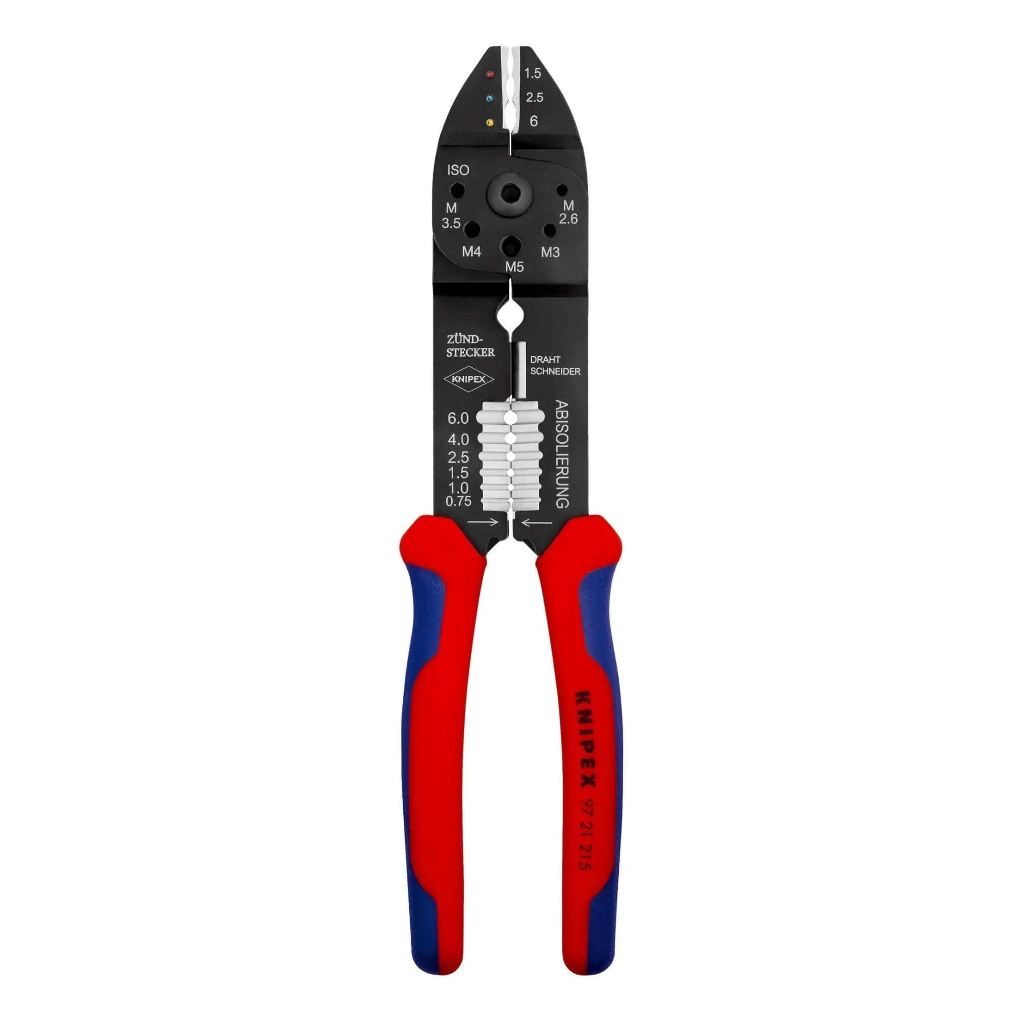 Knipex Crimpzange 97 21 215 für isolierte Kabelschuhe und Verbinder – Ansicht 1