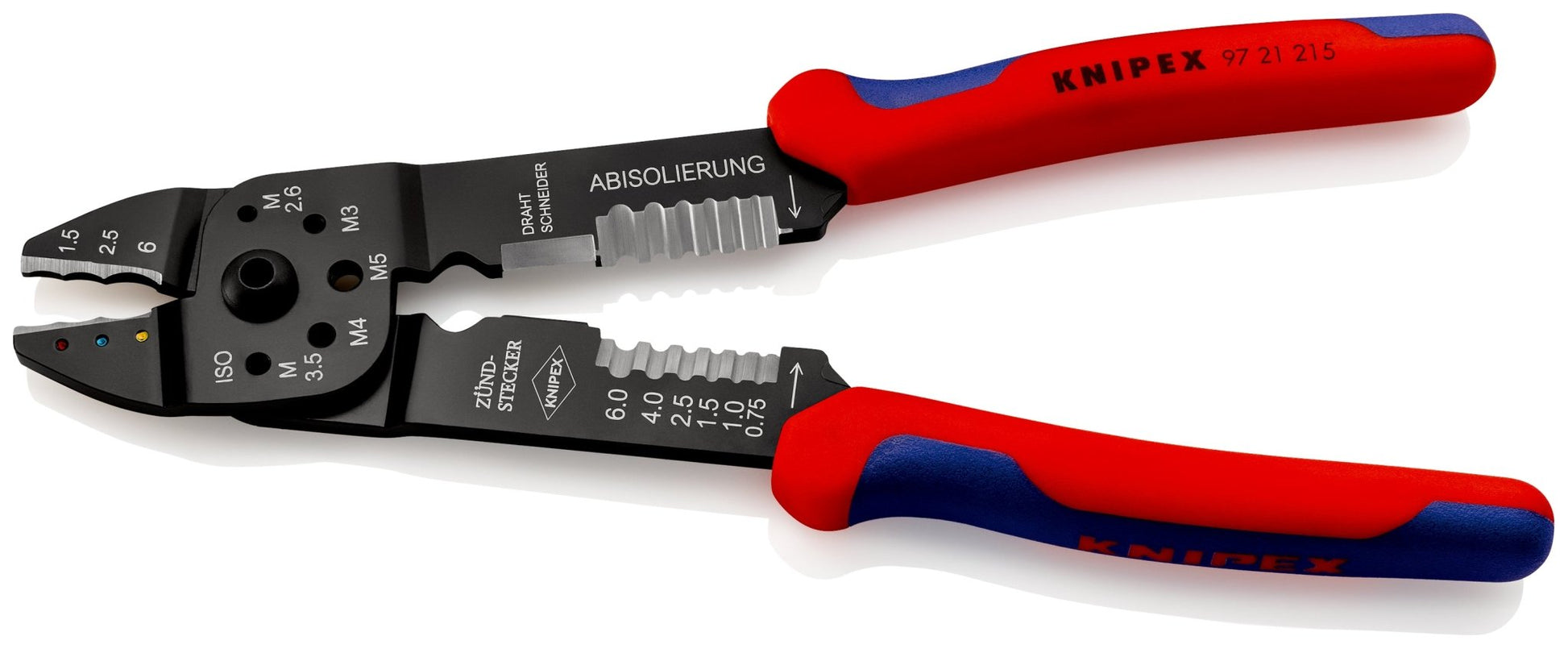 Knipex Crimpzange fuer isolierte Kabelschuhe & Verbinder 230 mm 97 21 215 - Produktbild Detailansicht