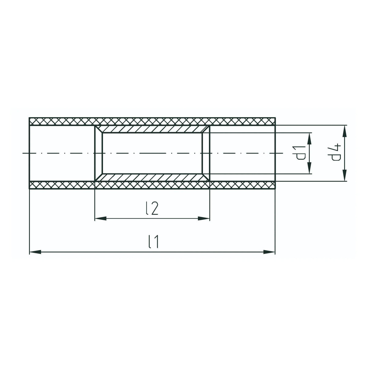 Strichzeichnung Parallelverbinder isoliert Intercable Tools 180262