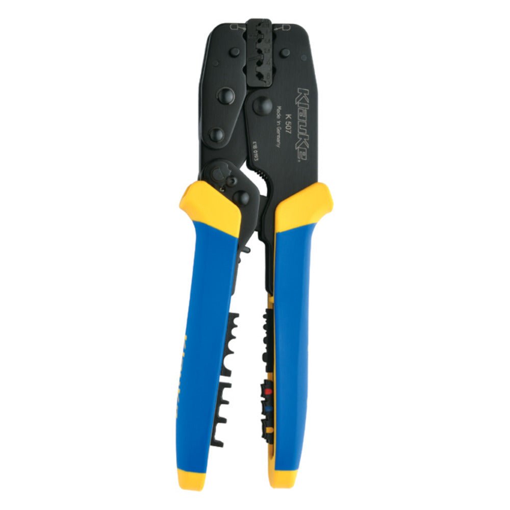 Presszange K507 für 0,14 - 10mm² mit Wechseleinsätzen von Klauke bei Kabelkaufhaus - 4012078590471 - K507 - Crimpzange