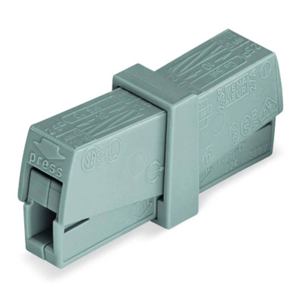 Serviceklemme Serie 224, beidseitig lösbar, 0,5–2,5 mm² (224-201) von WAGO Klemmen bei Kabelkaufhaus - 4044918818407 - 224-201 - Steckklemme