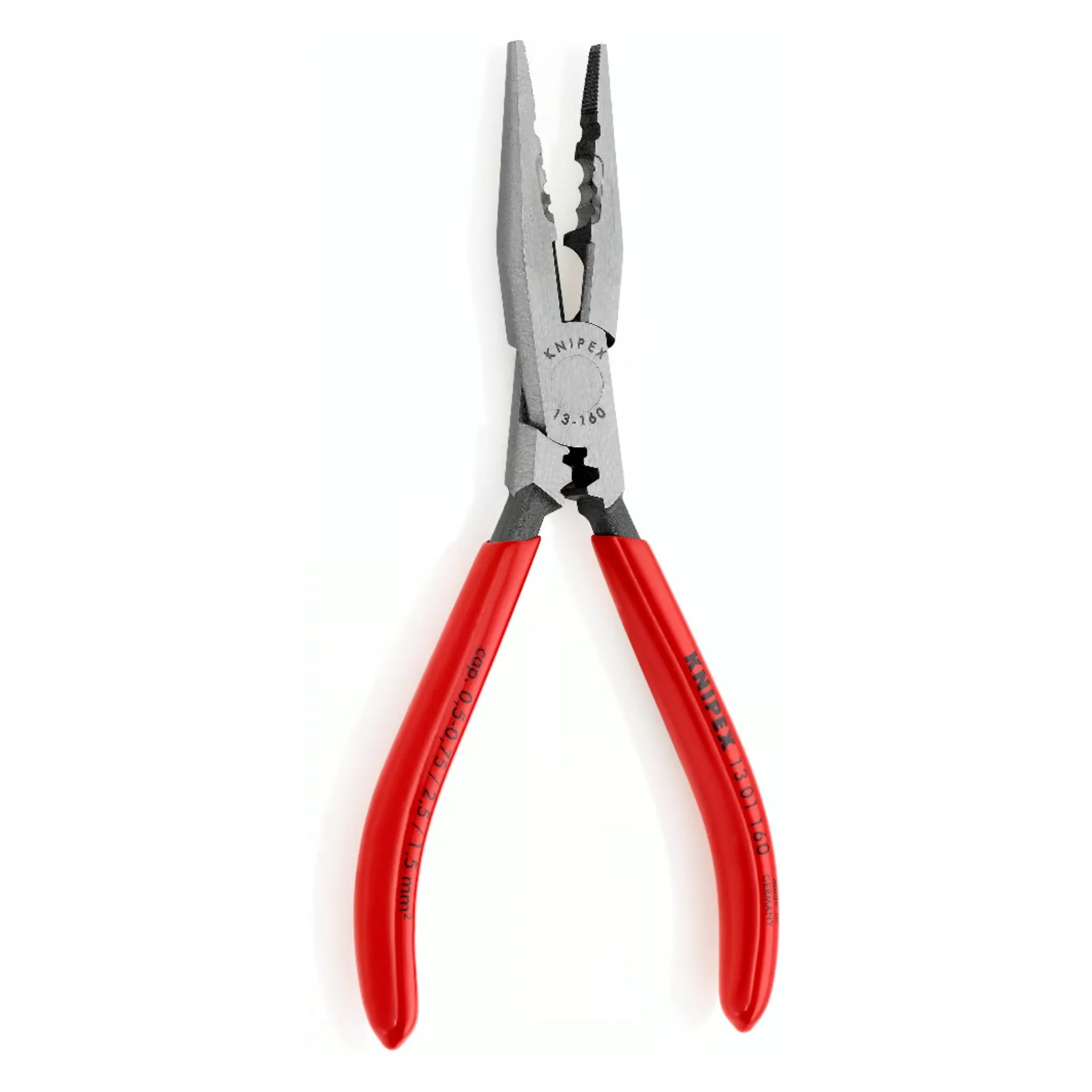 Verdrahtungszange 1301160 Allround = Abisolieren, Schneiden, Biegen, Greifen, Crimpen von Knipex bei Kabelkaufhaus - 4003773034971 - 1301160 - Verdrahtungszange
