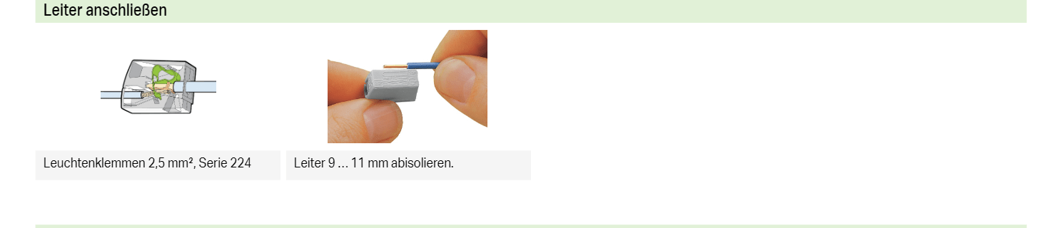 Schritt 1: Leiter 9–11 mm abisolieren