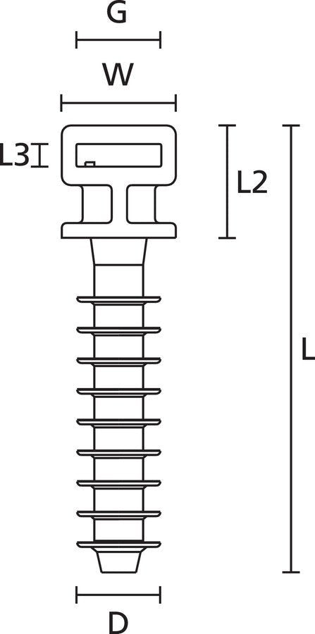 Wanddübel für Kabelbinder – Maßzeichnung