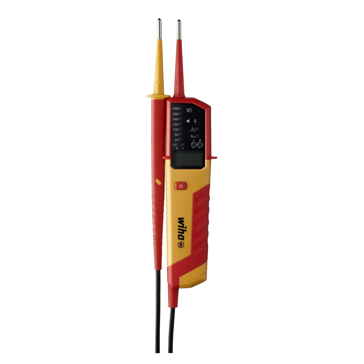 Zweipoliger Spannungsprüfer 0,5–1.000 V / 12–1.000 V AC, LED/LCD von Wiha bei Kabelkaufhaus - 4010995443191 - 44319 - Spannungsprüfer