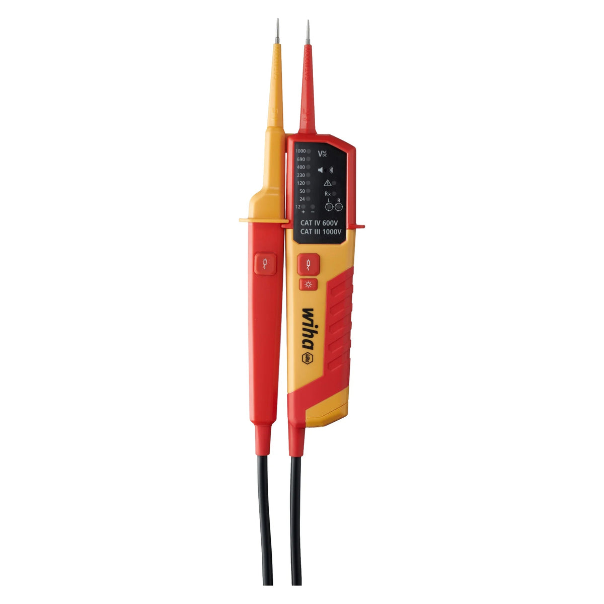 Zweipoliger Spannungsprüfer 0,5–1.000 V / 12–1.000 V AC, LED/LCD von Wiha bei Kabelkaufhaus - 4010995443191 - 44319 - Spannungsprüfer