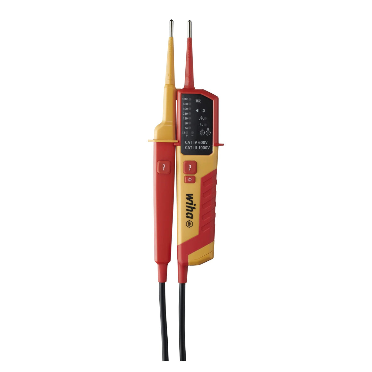 Zweipoliger Spannungsprüfer 0,5–1.000 V / 12–1.000 V AC, LED/LCD von Wiha bei Kabelkaufhaus - 4010995452162 - 45216 - Spannungsprüfer
